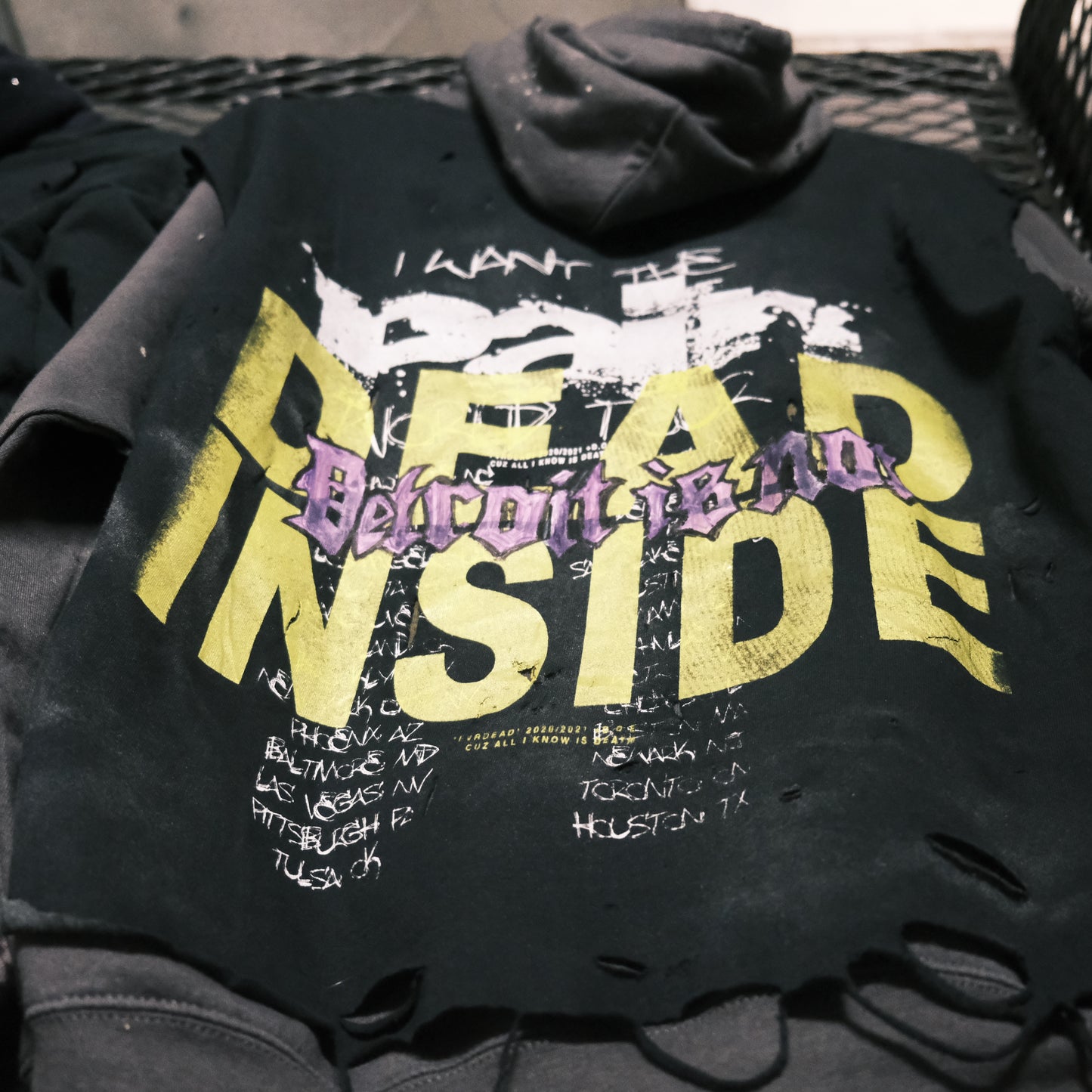 #3 Cement 1 of 1 upcycled hoodie