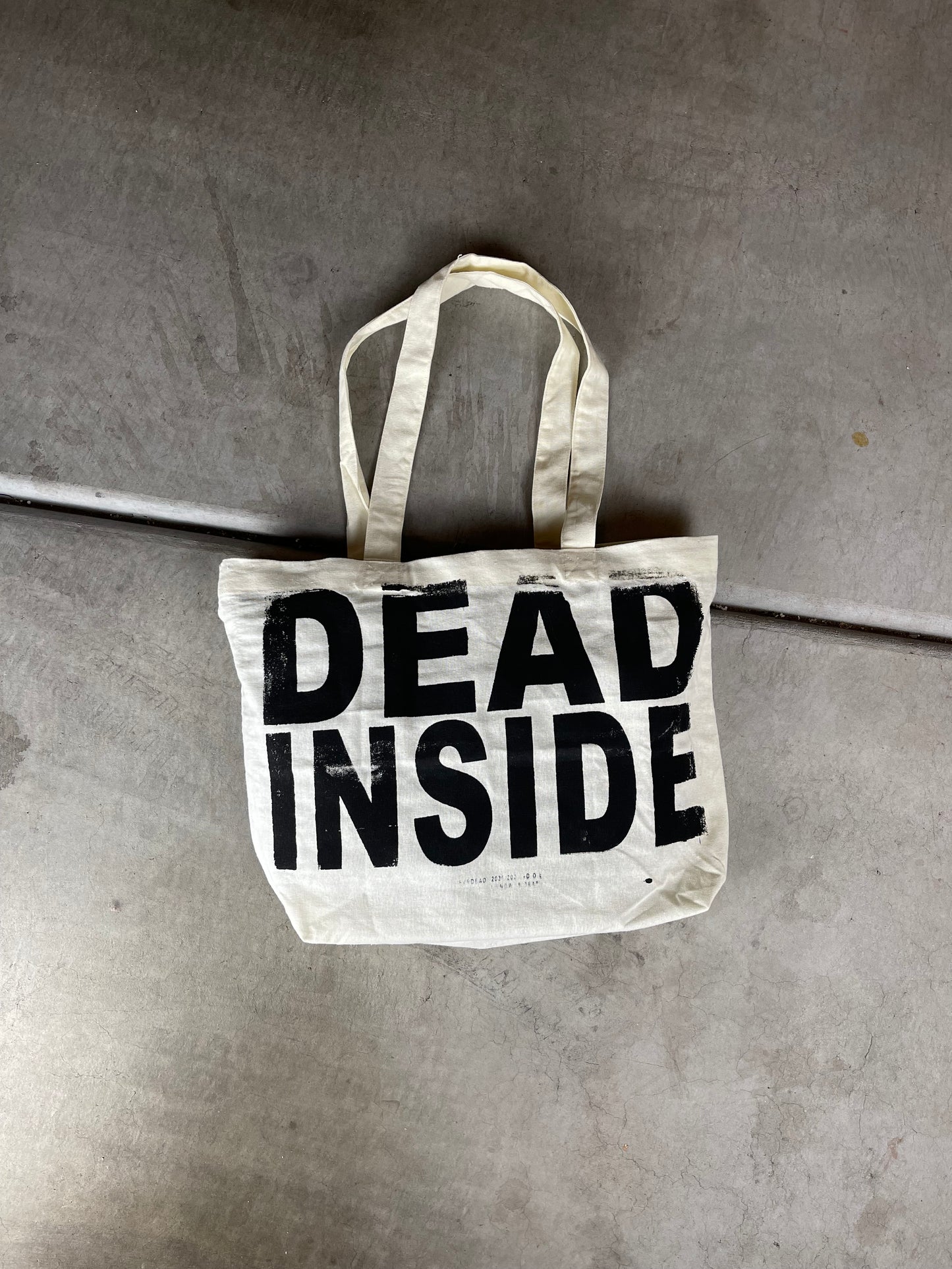 2. Dead Inside Tote Bag Bleached Canvas