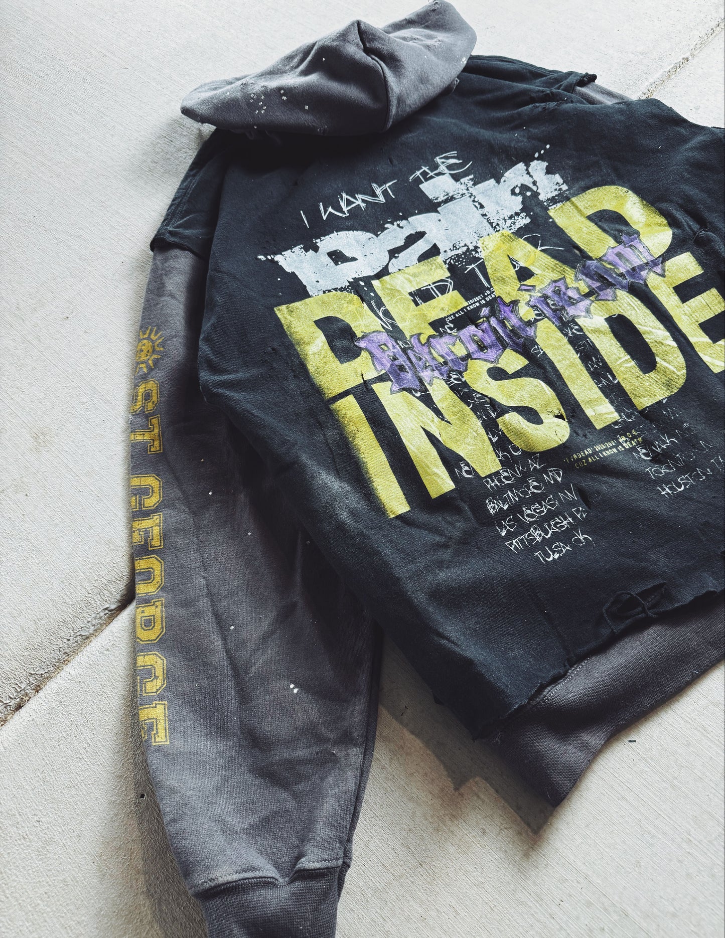 #3 Cement 1 of 1 upcycled hoodie