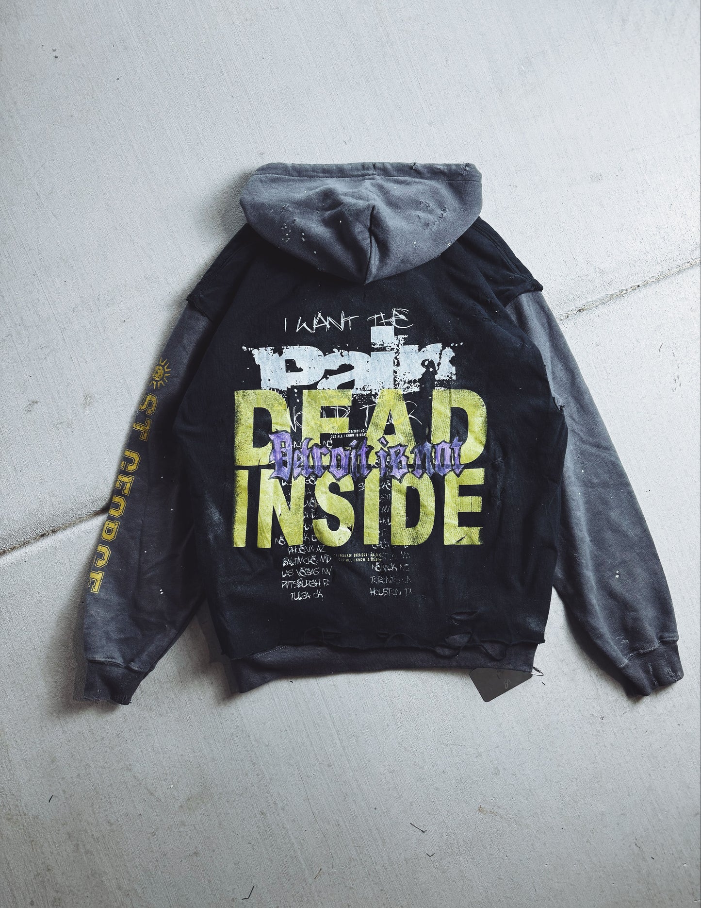 #3 Cement 1 of 1 upcycled hoodie