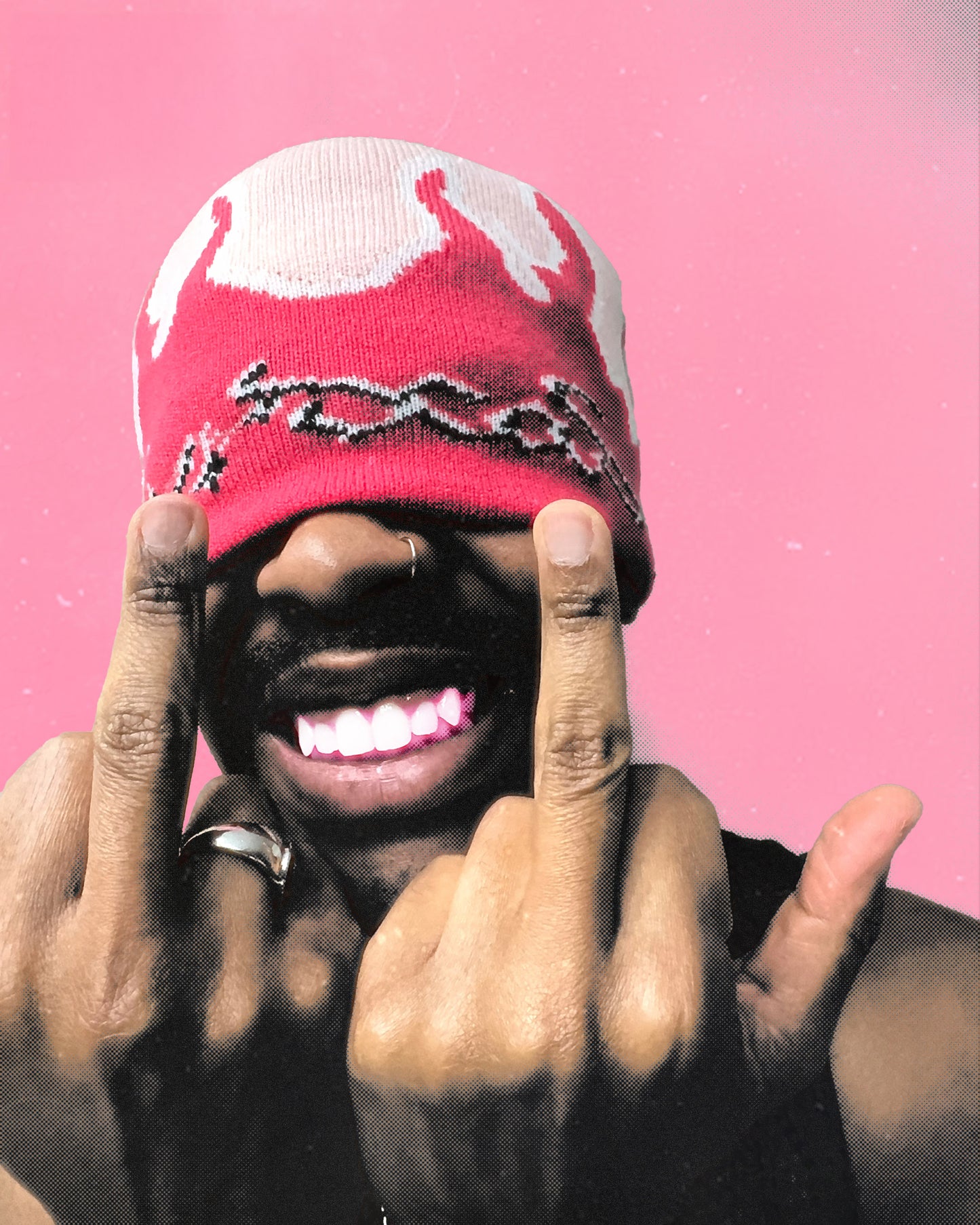 Pink Inferno flame beanie