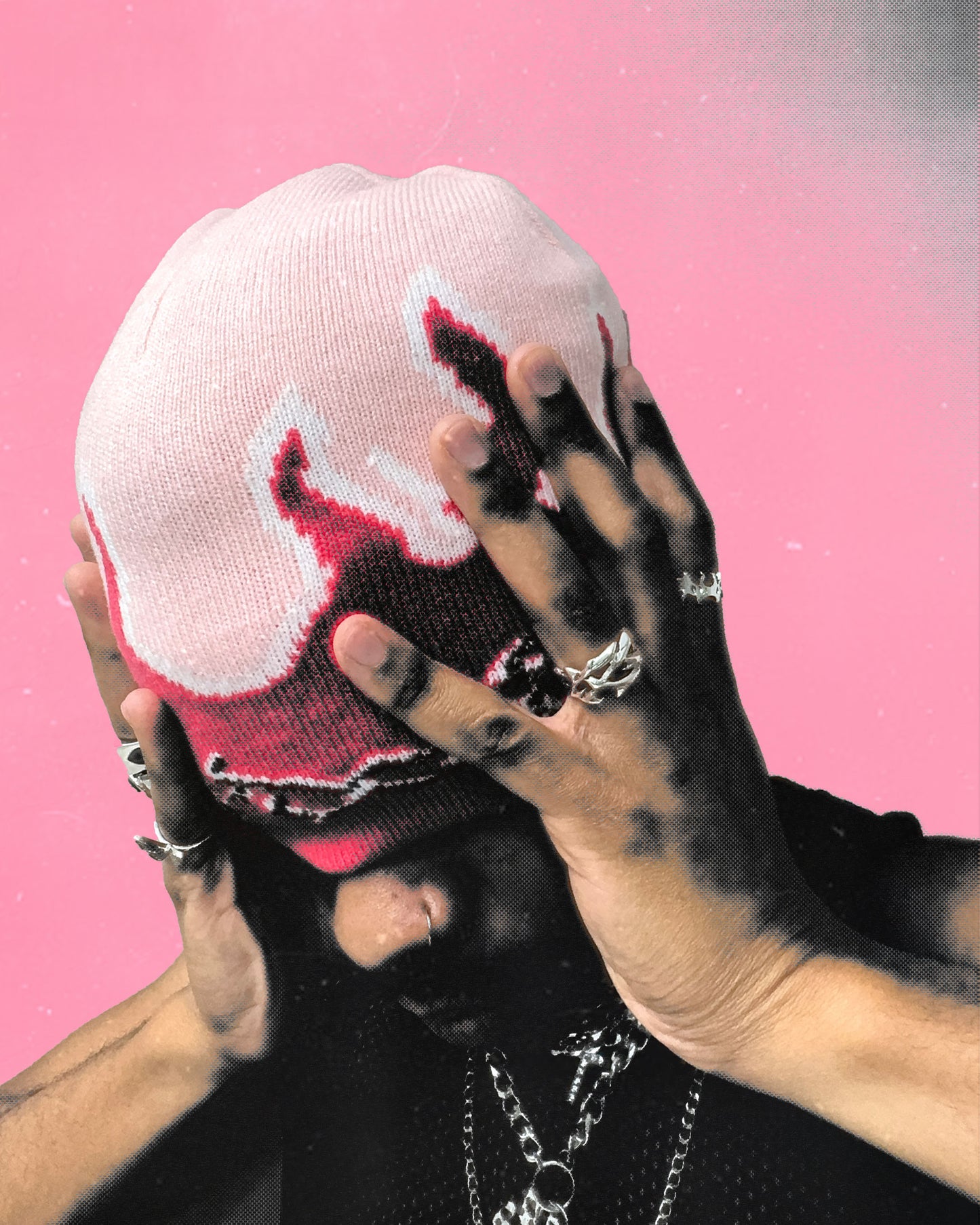 Pink Inferno flame beanie