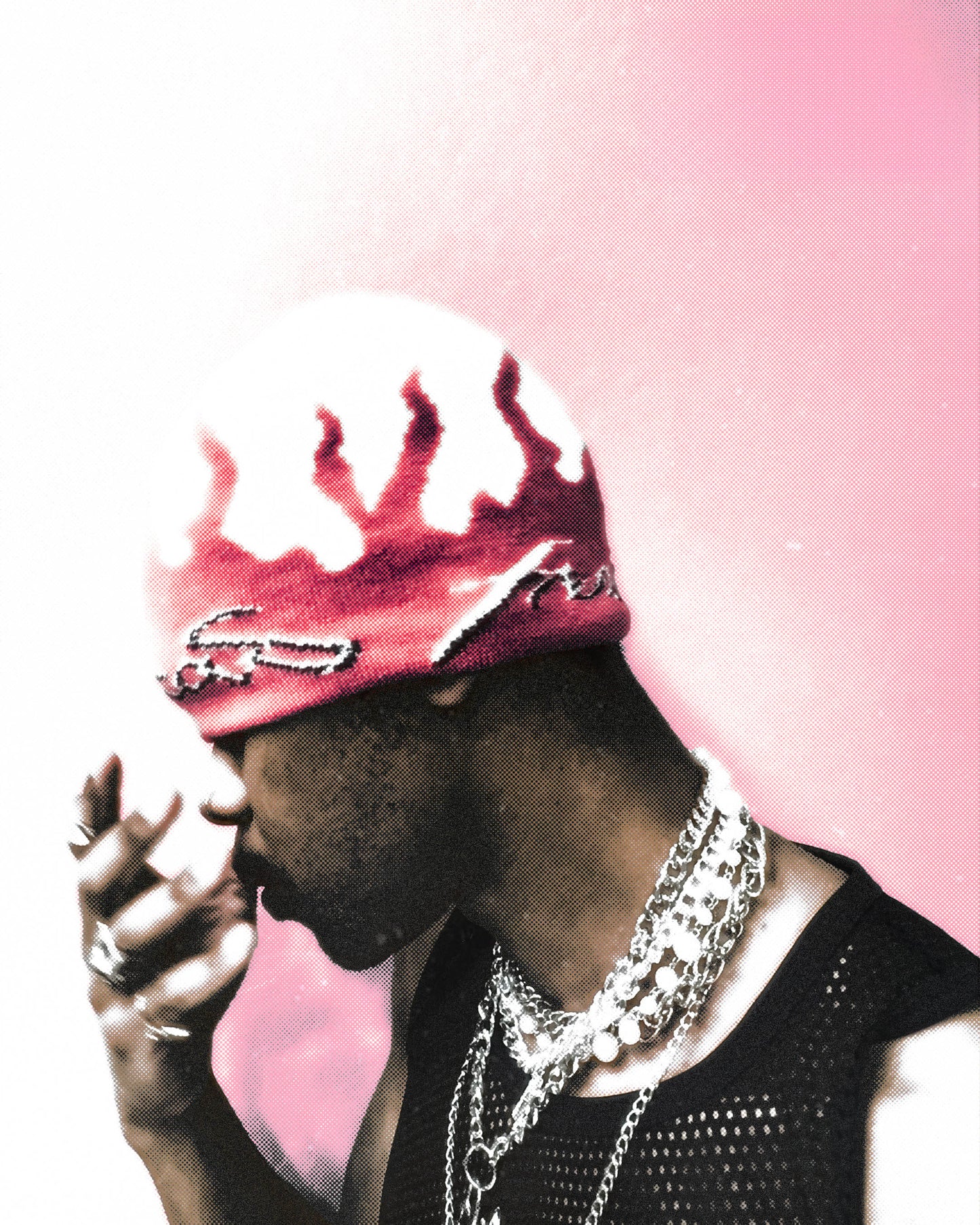 Pink Inferno flame beanie