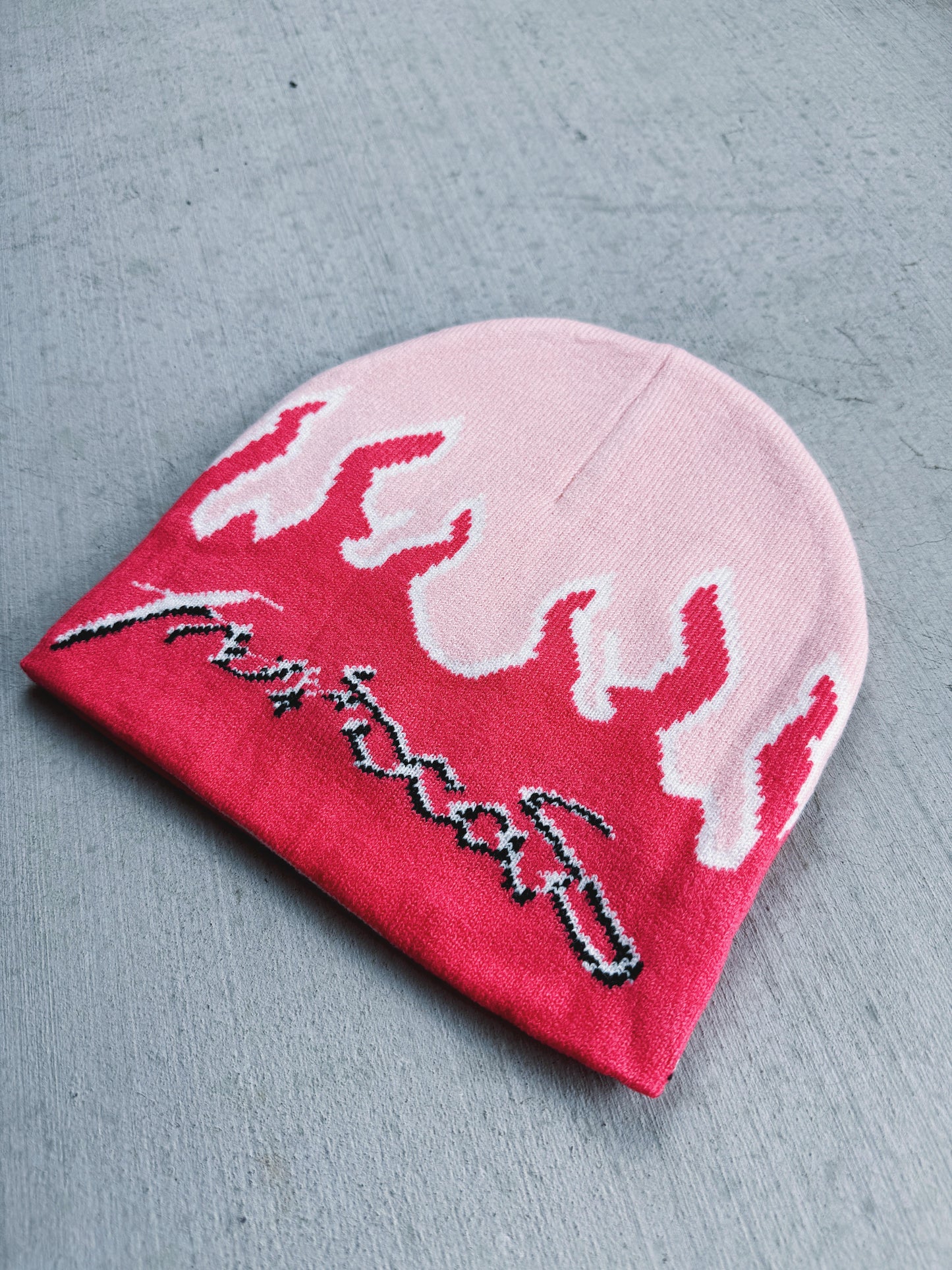 Pink Inferno flame beanie