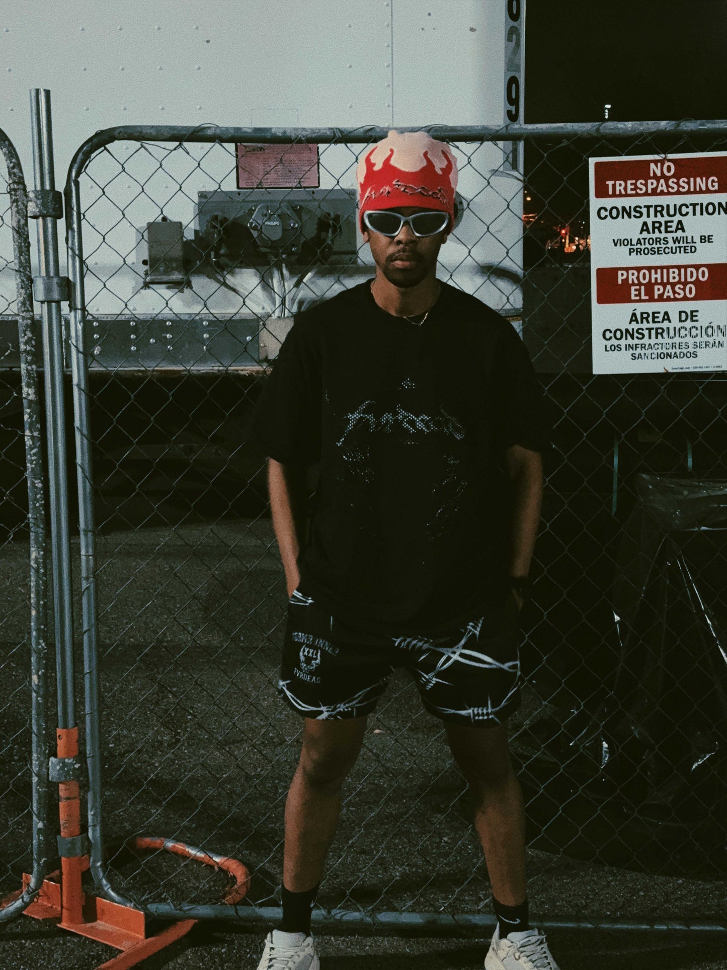 Pink Inferno flame beanie