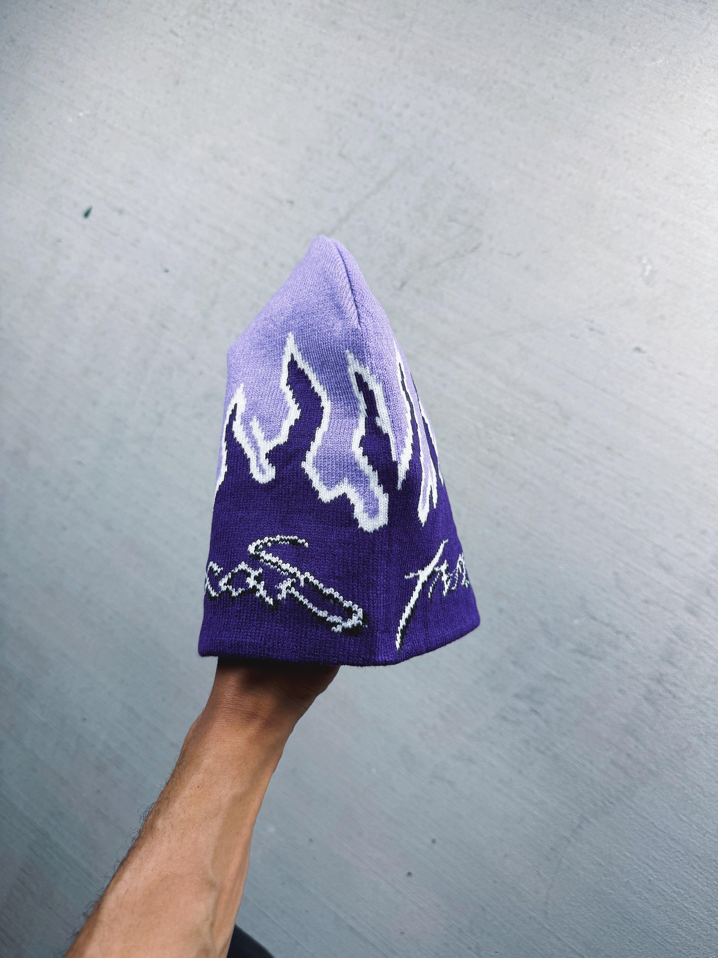 Purple Haze flame beanie