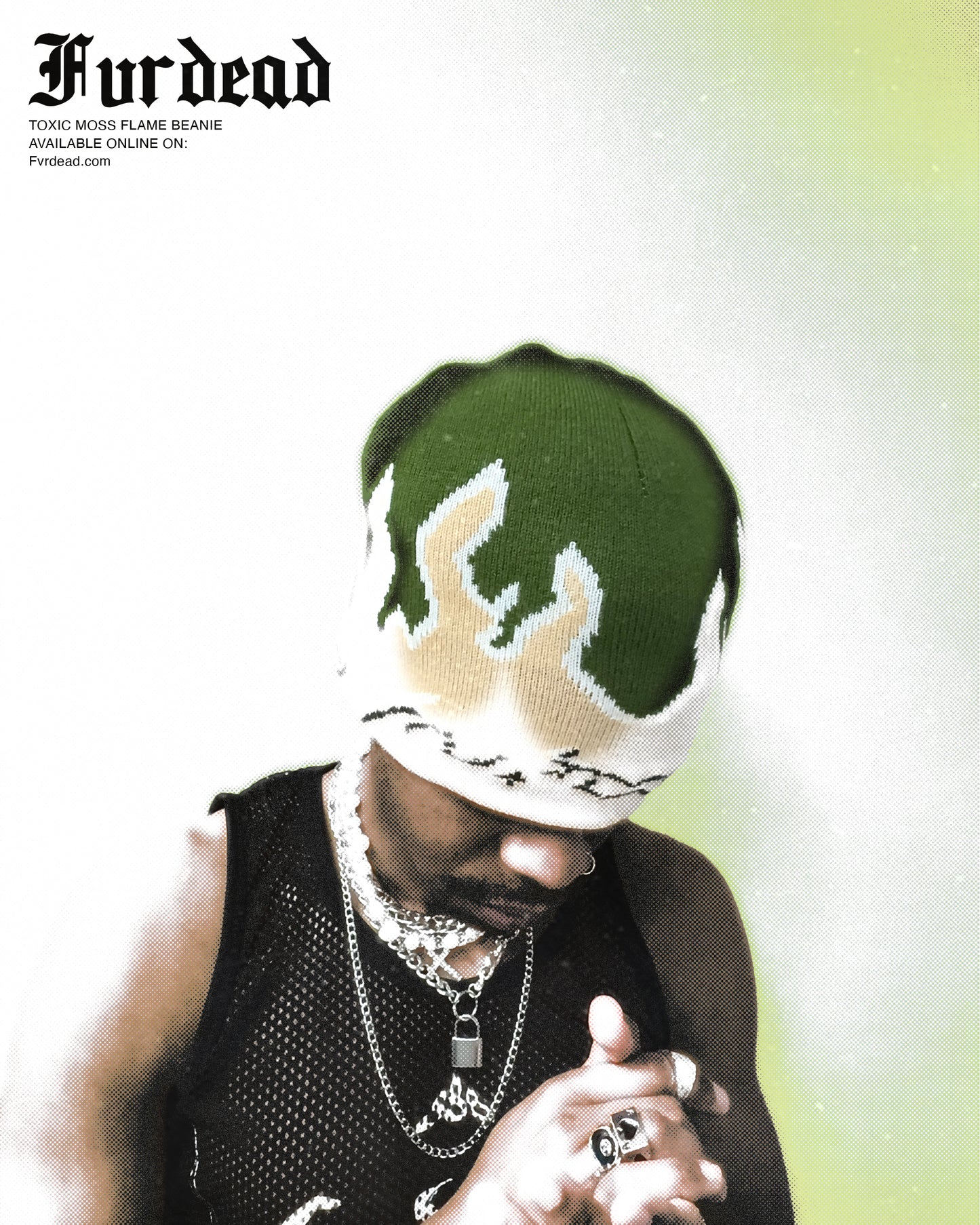 Toxic Moss flame beanie