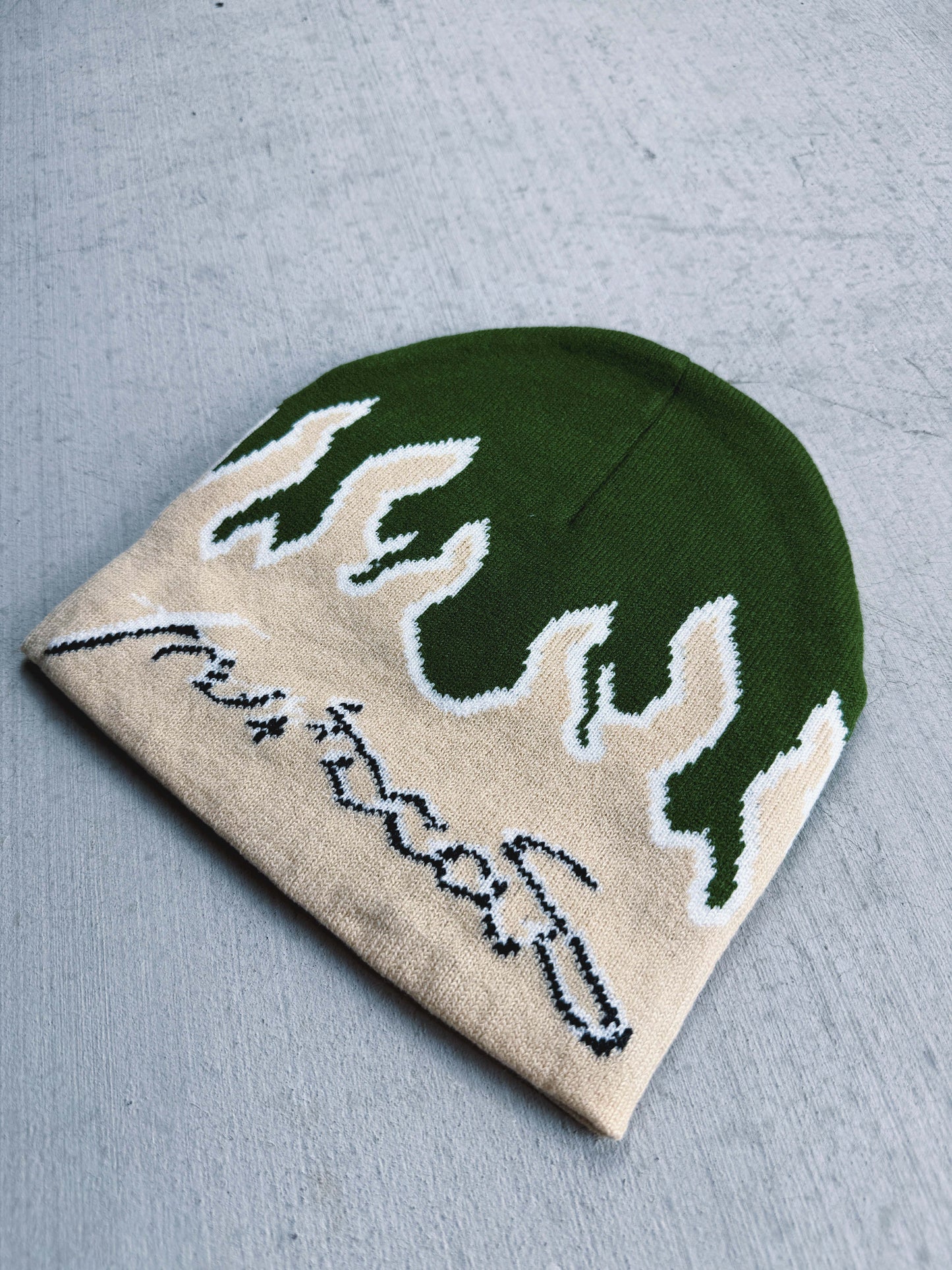 Toxic Moss flame beanie