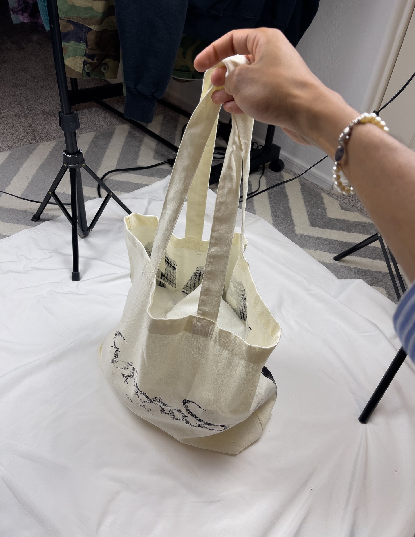 2. Dead Inside Tote Bag Bleached Canvas