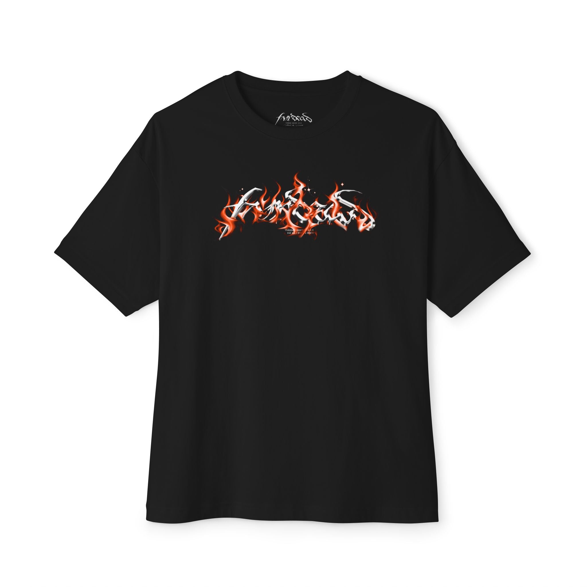 Rustic Blaze flame logo Blk tee