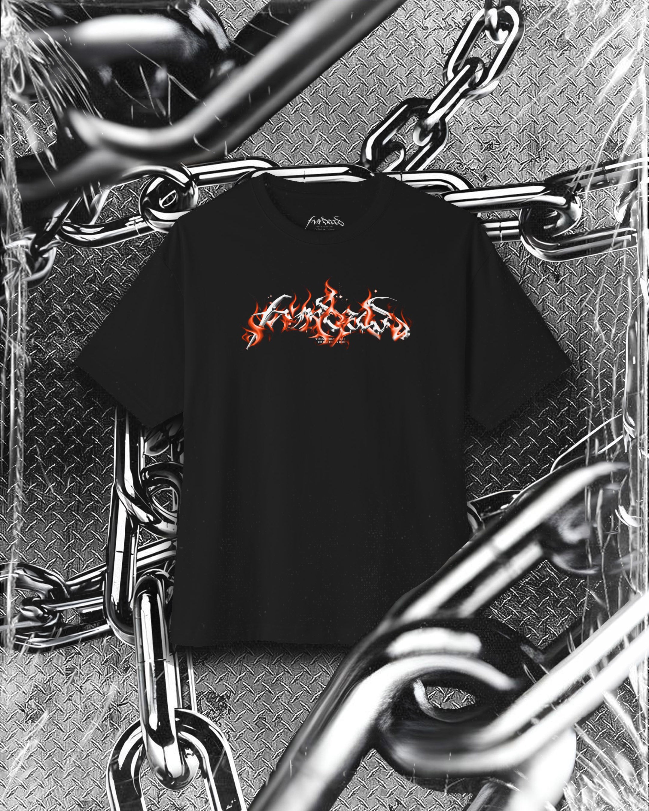 Rustic Blaze flame logo Blk tee
