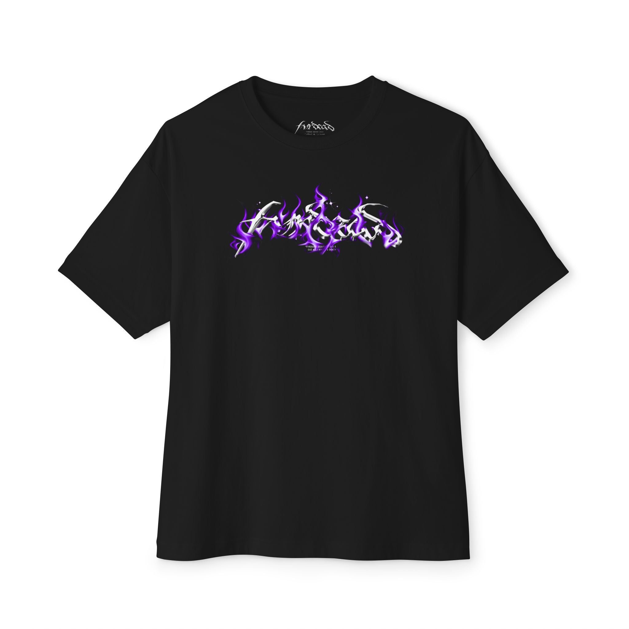 Purple Haze flame logo Blk tee