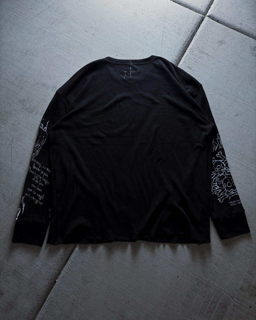 Black Thermal Waffle Knit LongSleeve