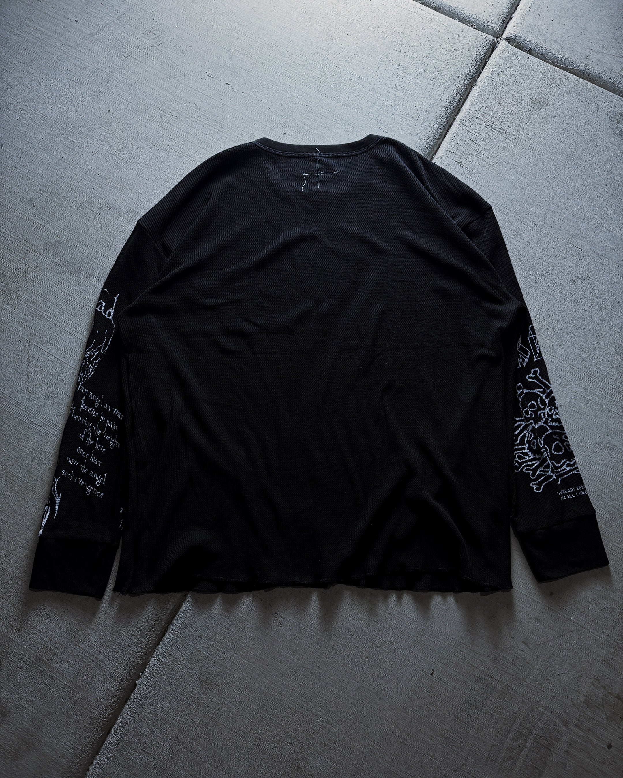 Black Thermal Waffle Knit LongSleeve