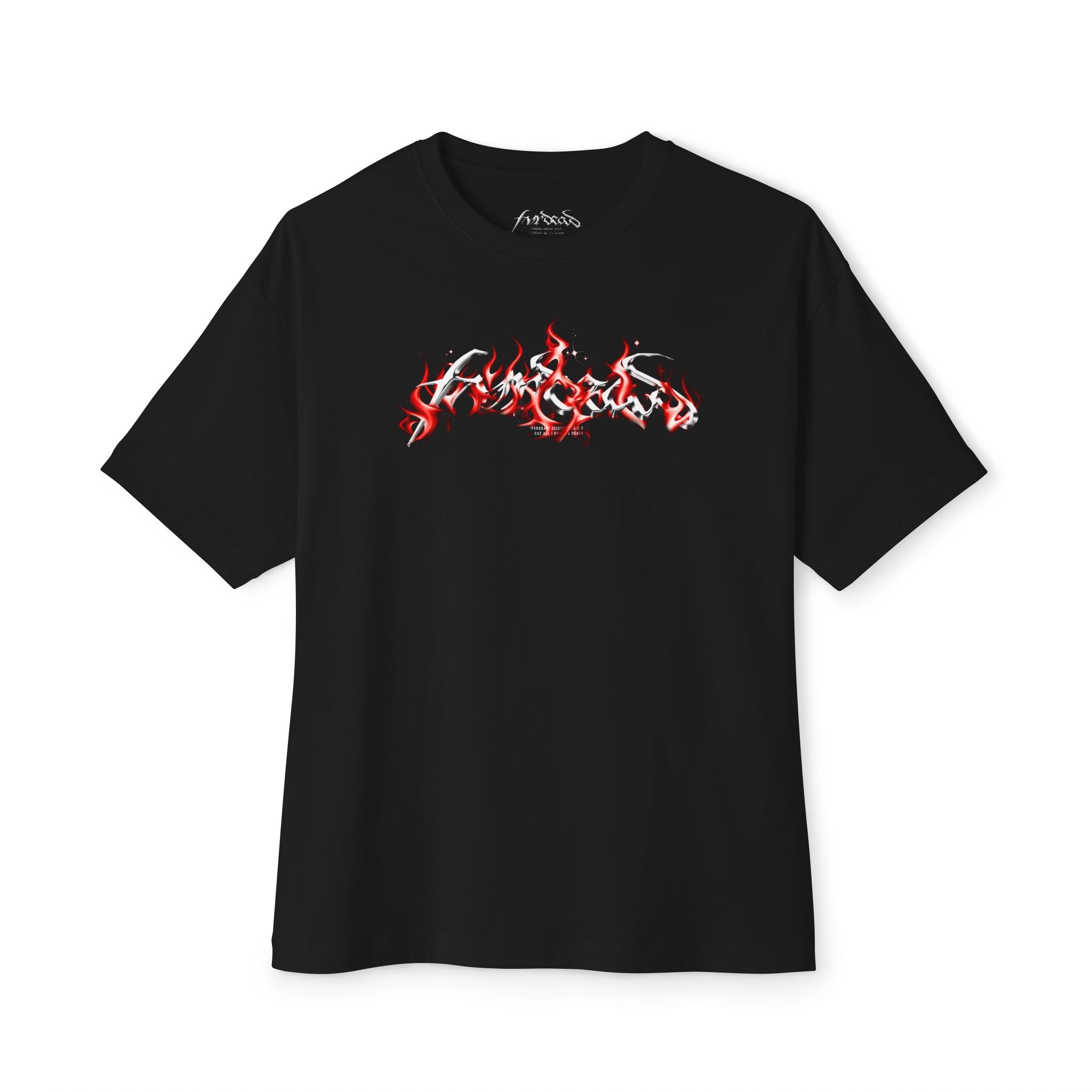 Red Fury flame logo Blk tee