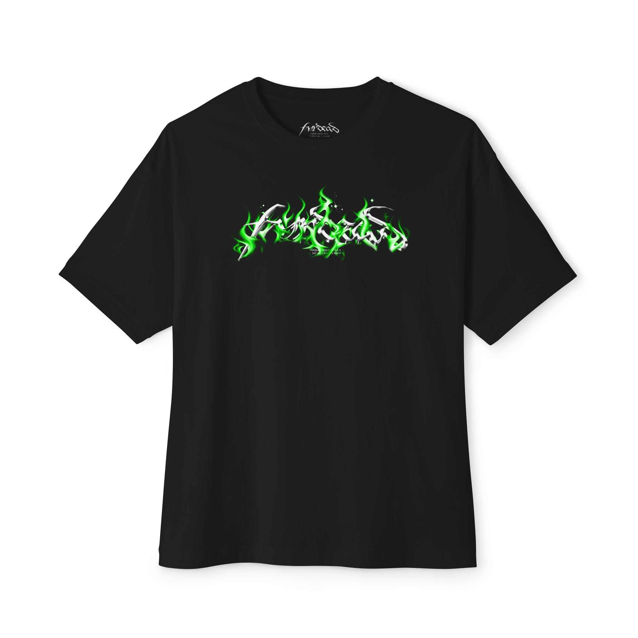 Green Ember flame logo Blk tee