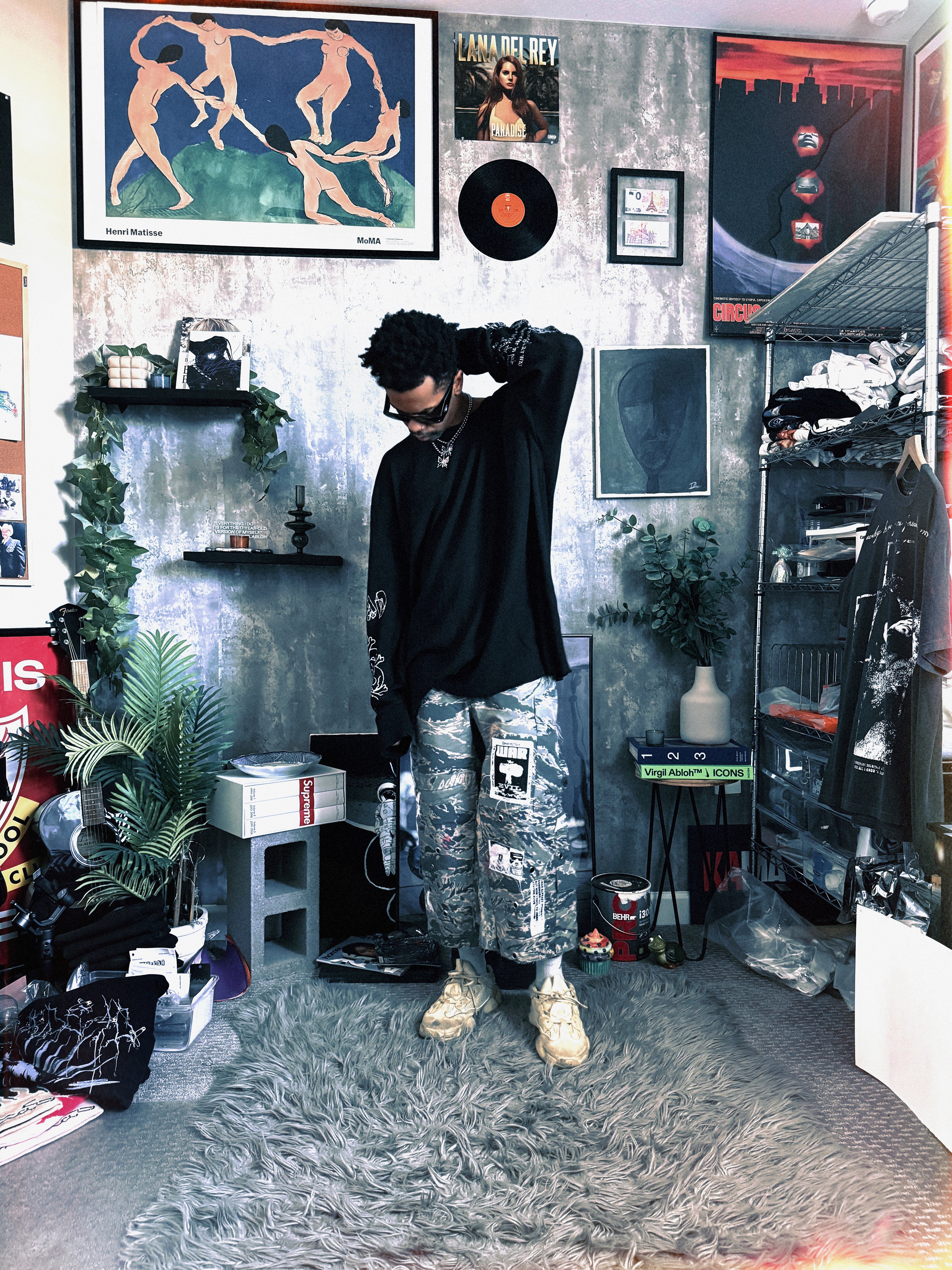 Black Thermal Waffle Knit LongSleeve