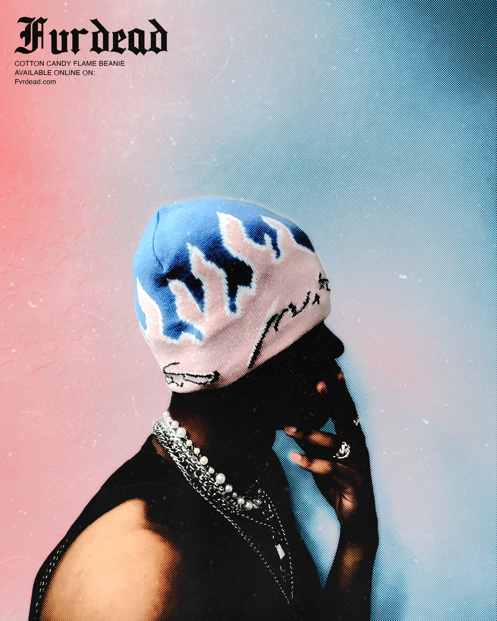 Gorro con llamas de algodón de azúcar