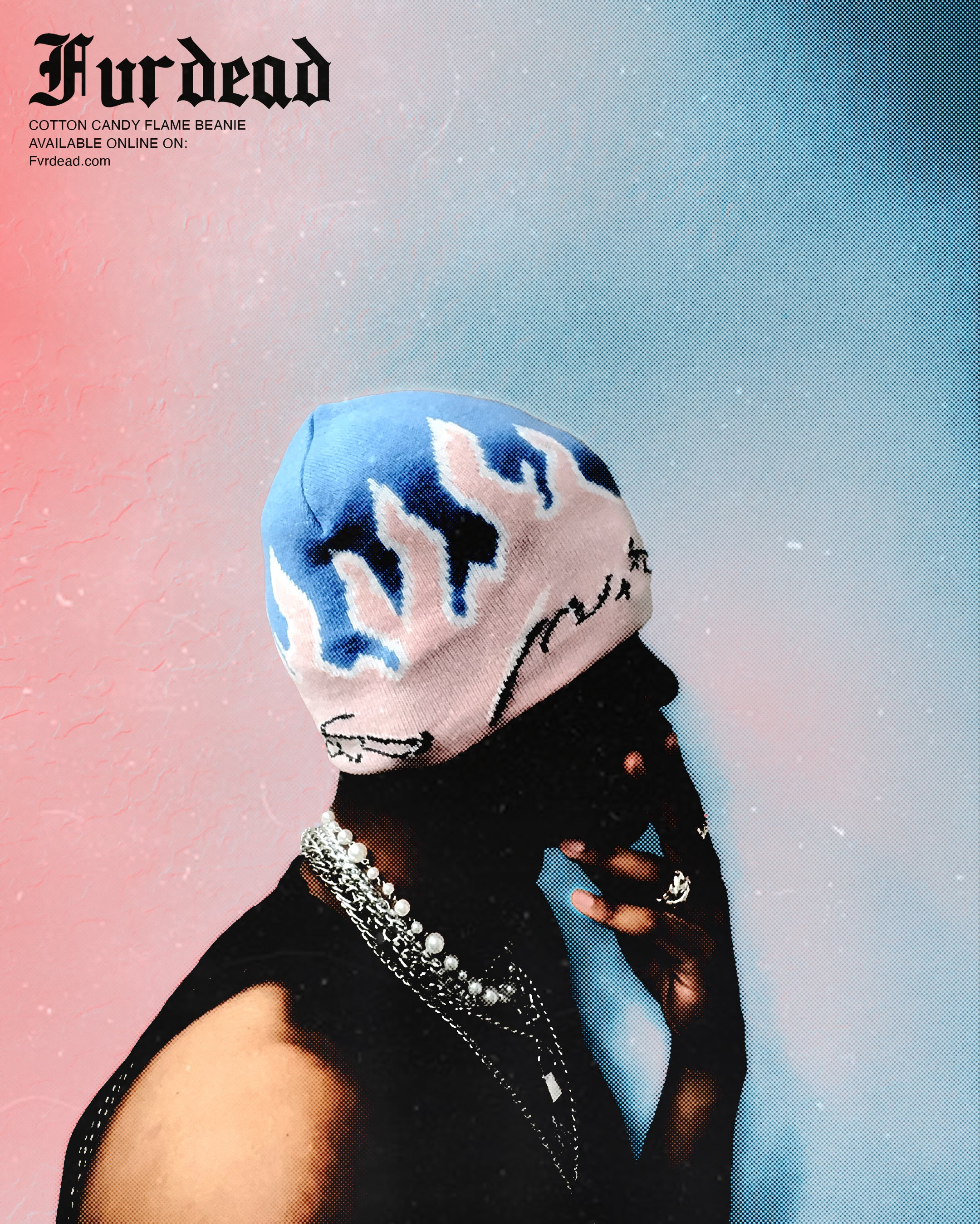 Cotton Candy flame beanie