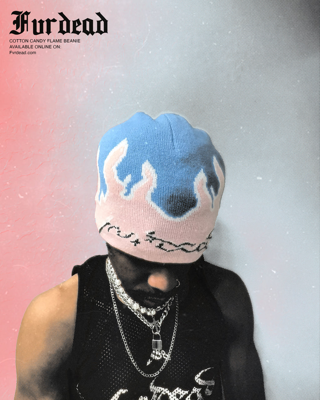 Gorro con llamas de algodón de azúcar