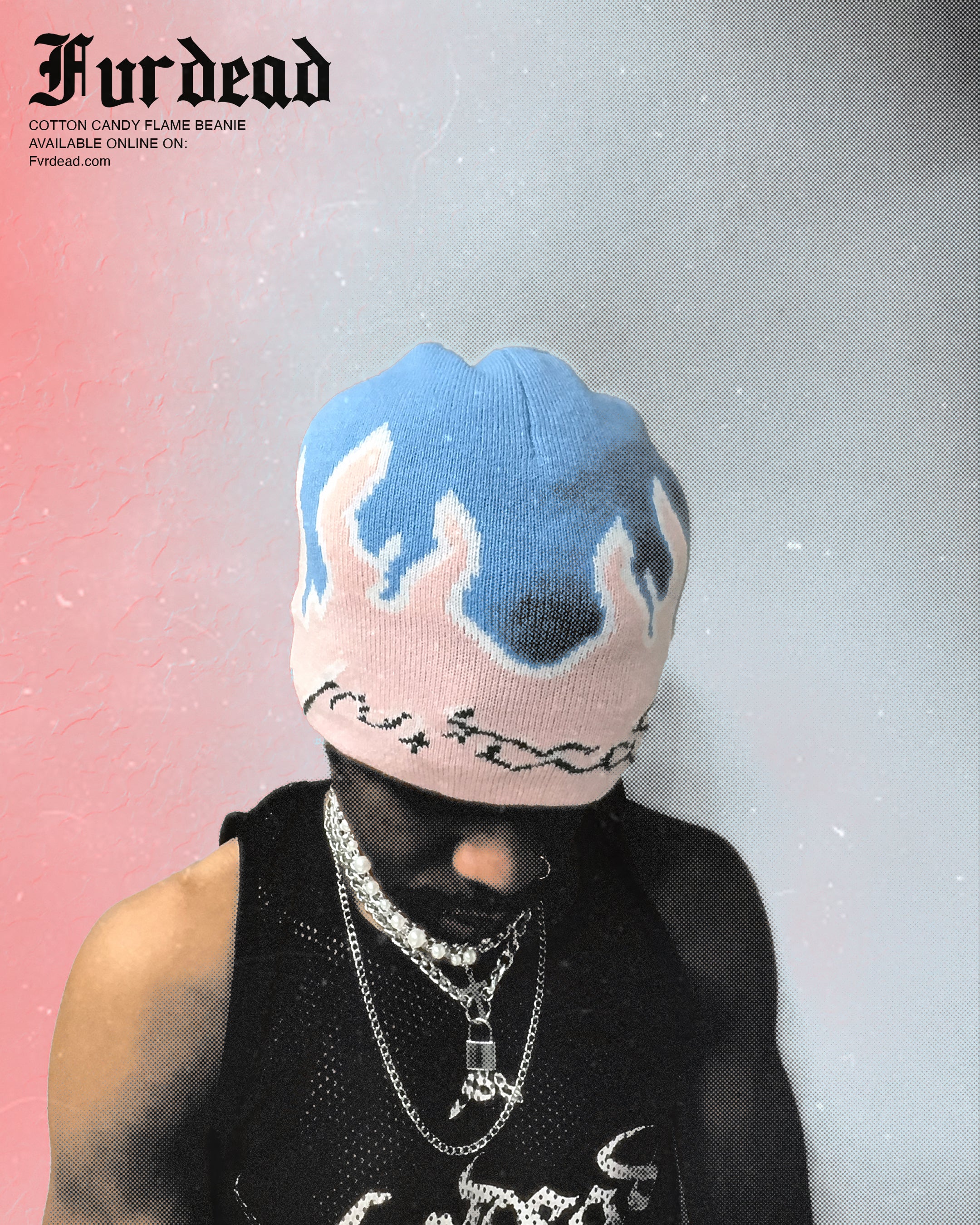 Gorro con llamas de algodón de azúcar