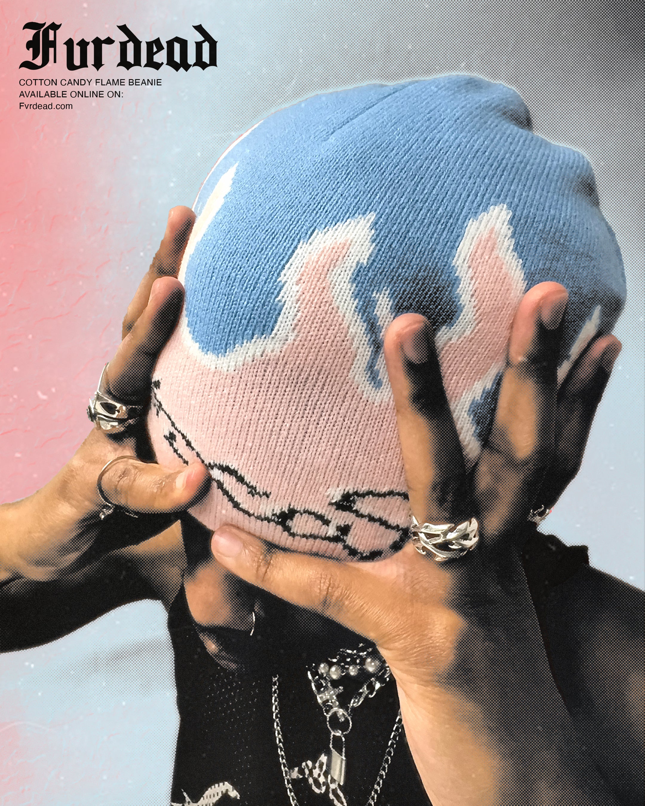 Cotton Candy flame beanie
