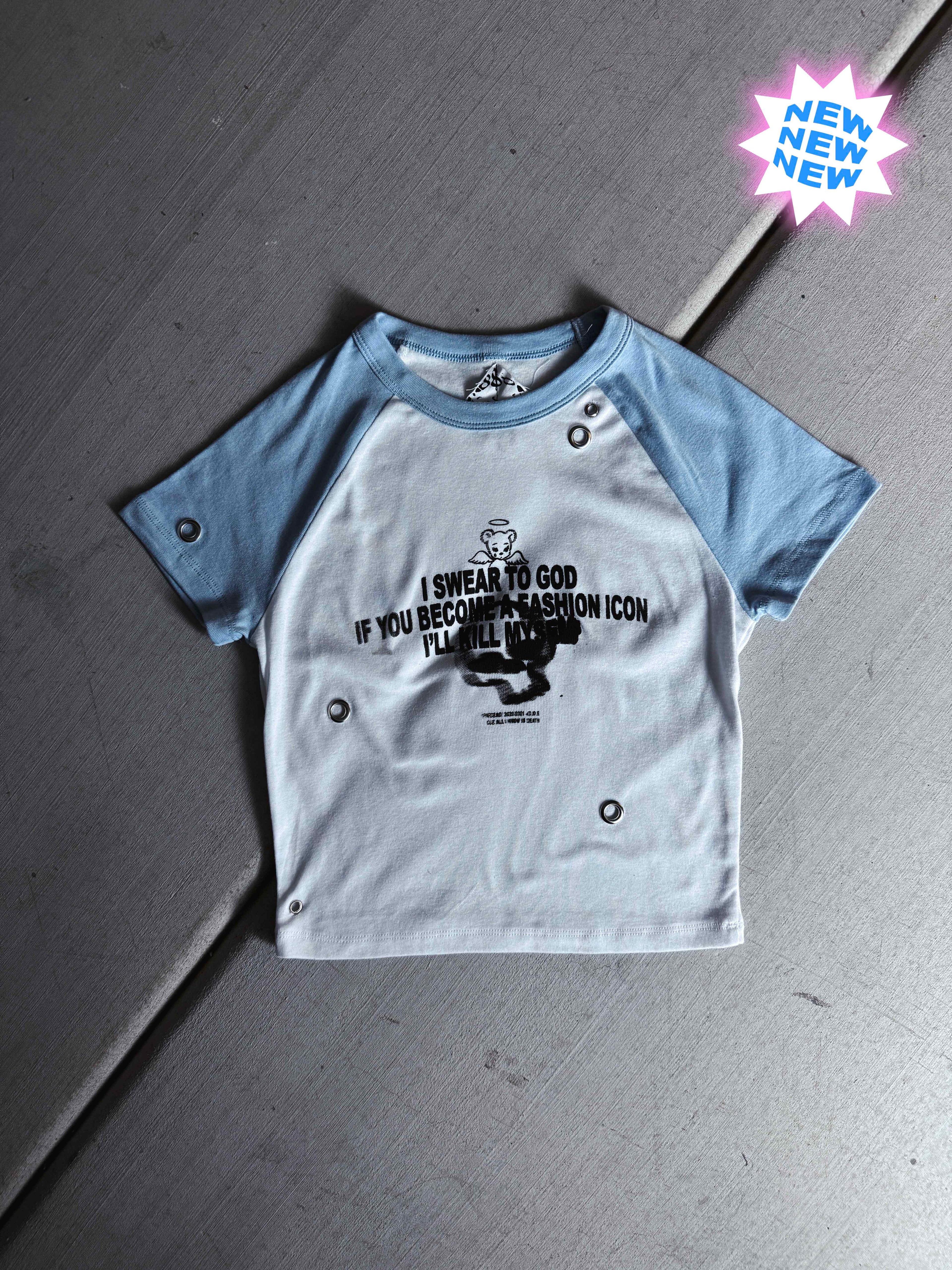 Camiseta de bebé gris/negra con la frase "Fóllame hasta la muerte"