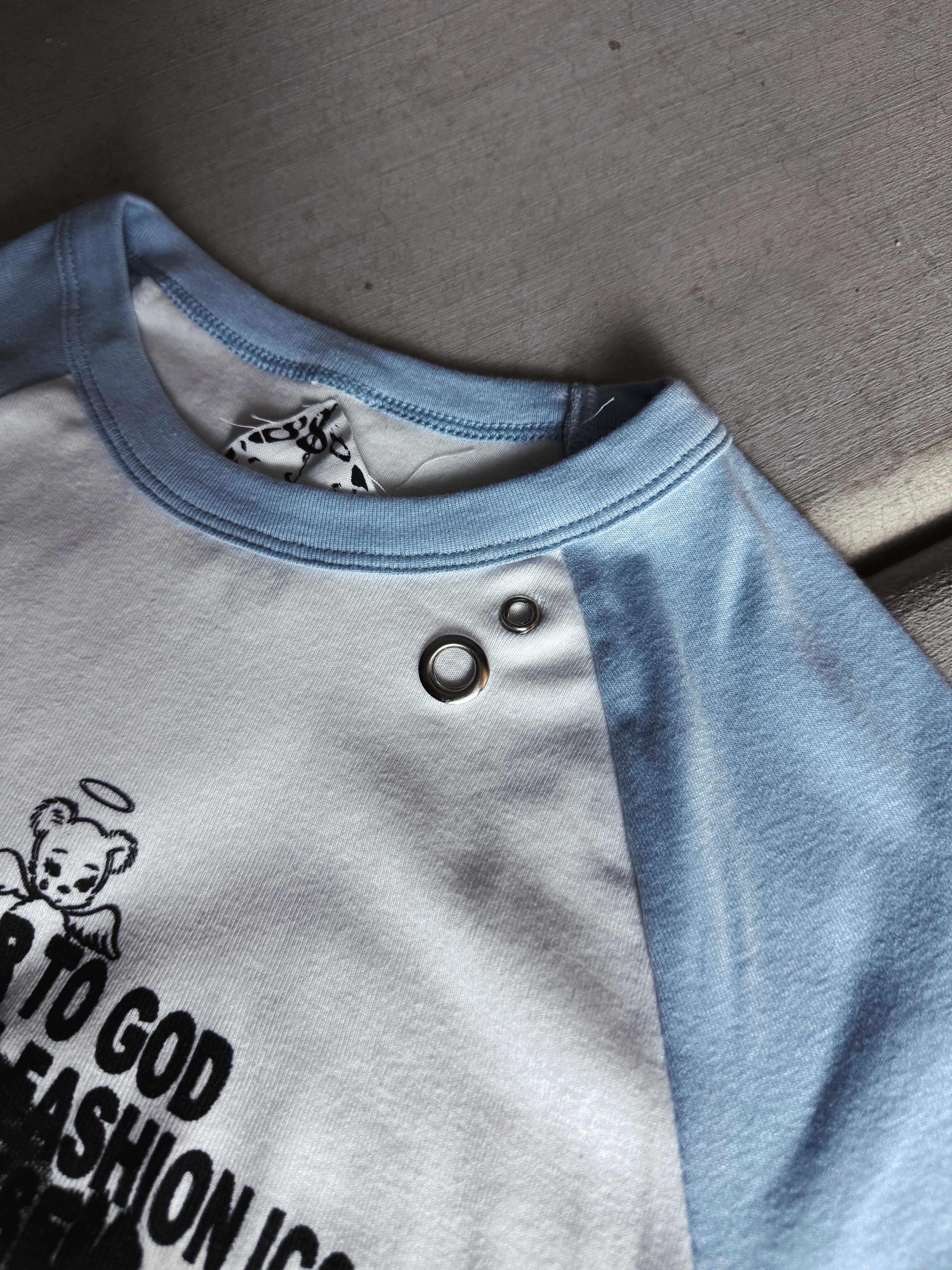 Camiseta de bebé gris/negra con la frase "Fóllame hasta la muerte"