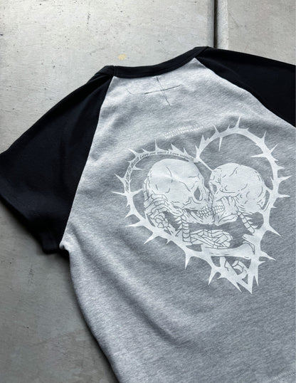 F*ck me to death grey/black baby tee