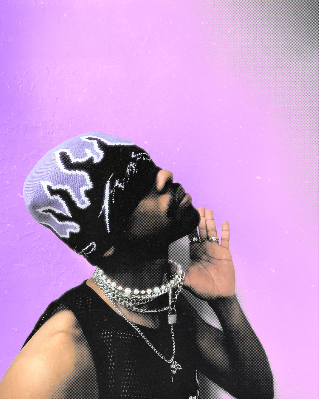 Gorro con llamas Purple Haze