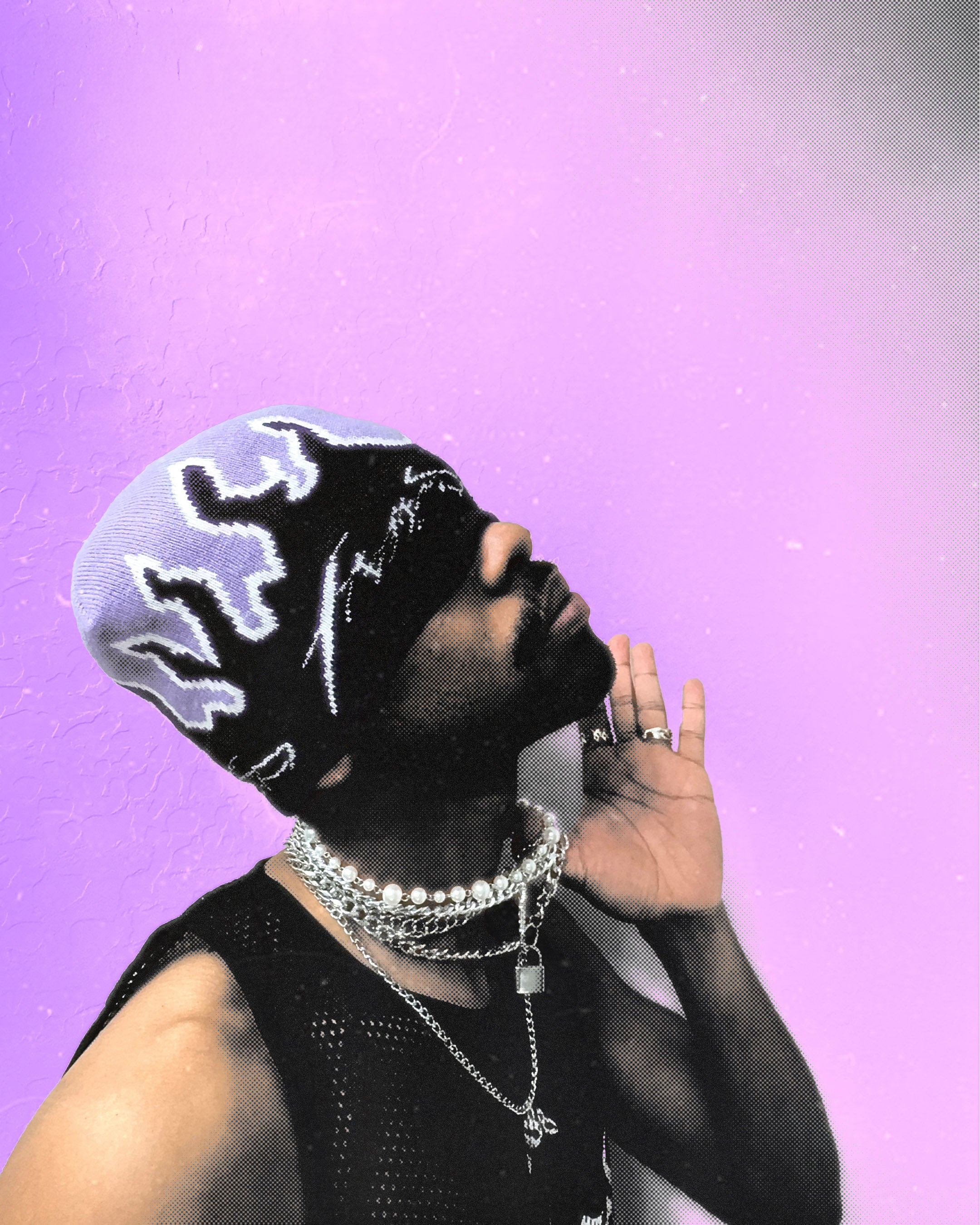 Gorro con llamas Purple Haze