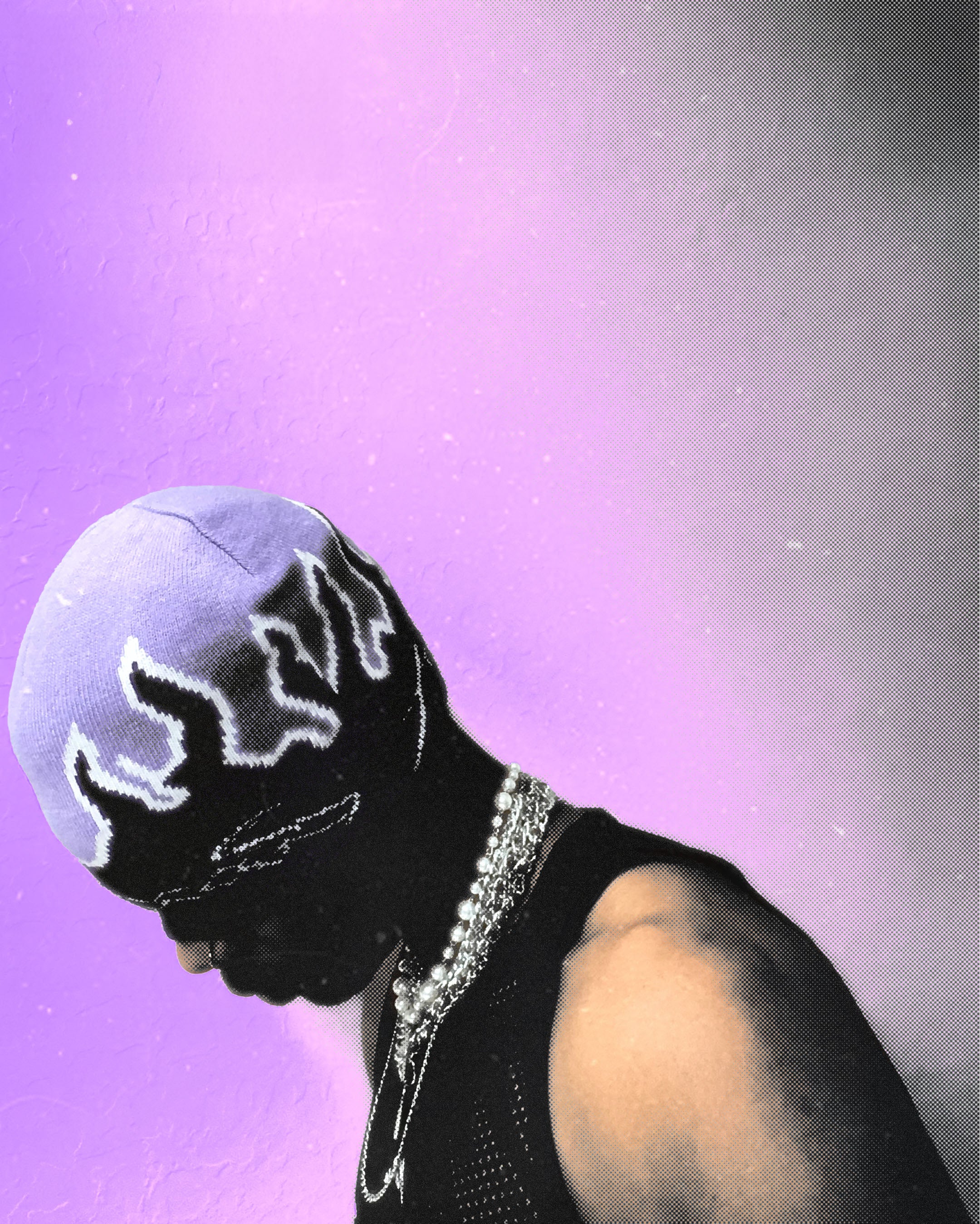 Gorro con llamas Purple Haze