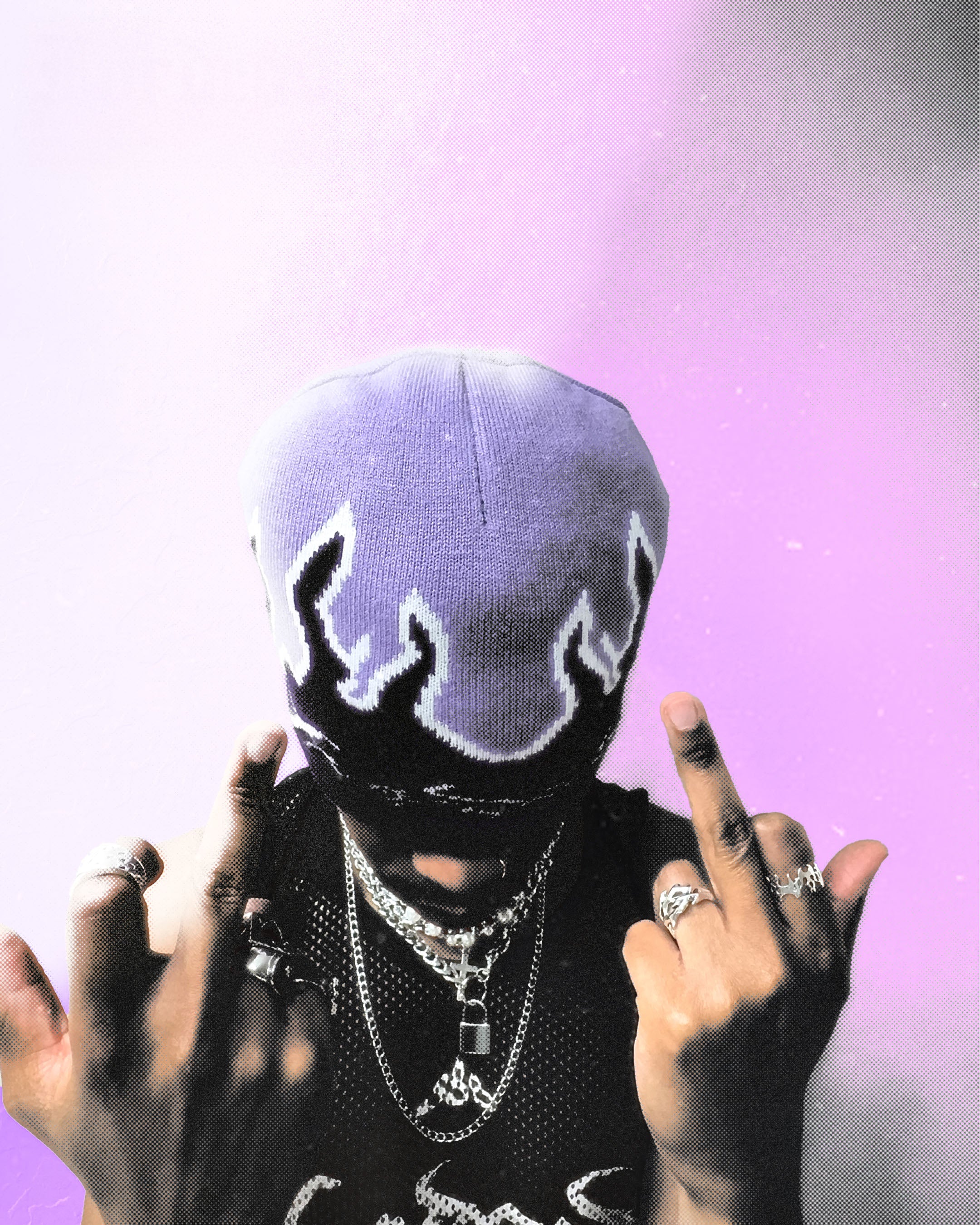 Purple Haze flame beanie