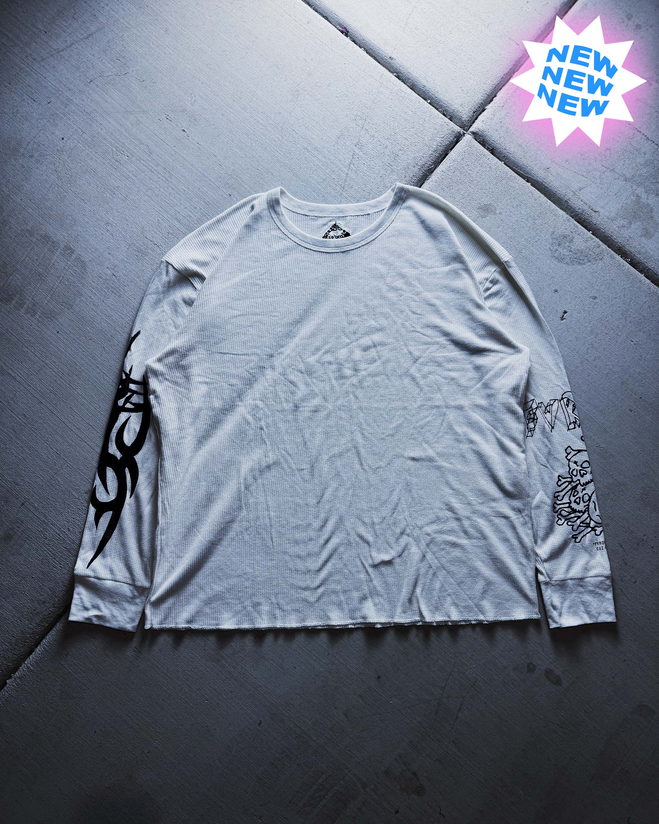 Natural Thermal Waffle Knit LongSleeve