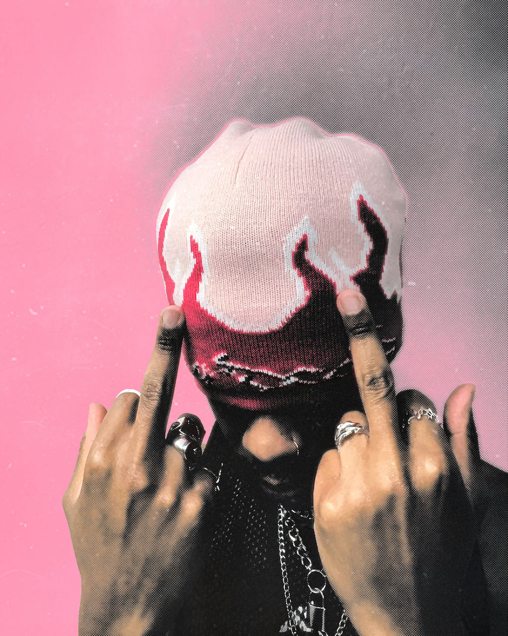 Gorro de llamas Pink Inferno