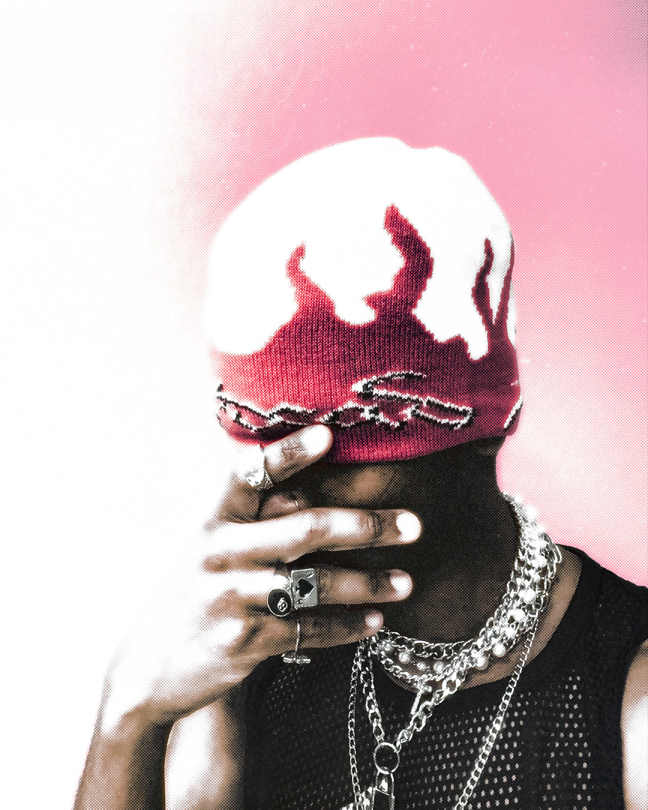 Gorro de llamas Pink Inferno