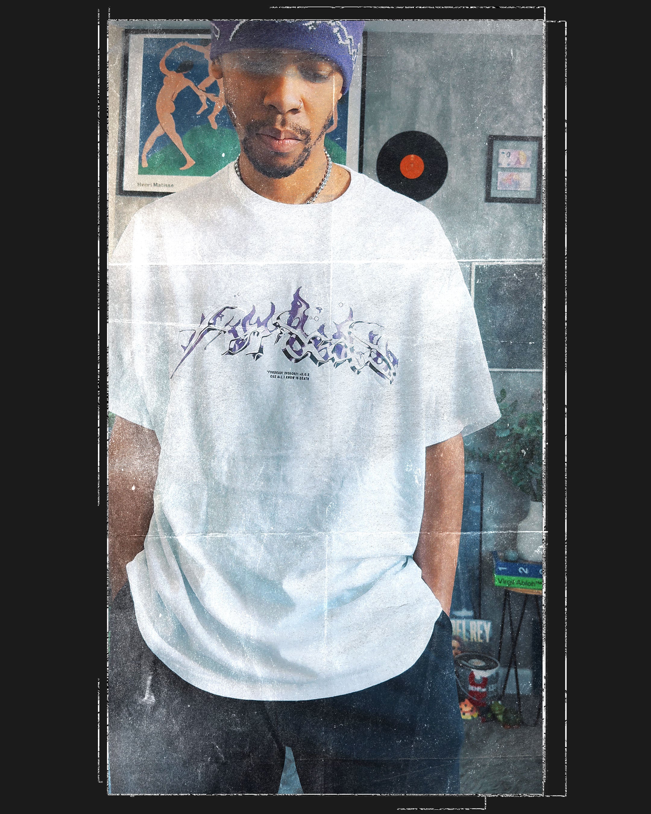 Purple Haze Flame Logo Tee white