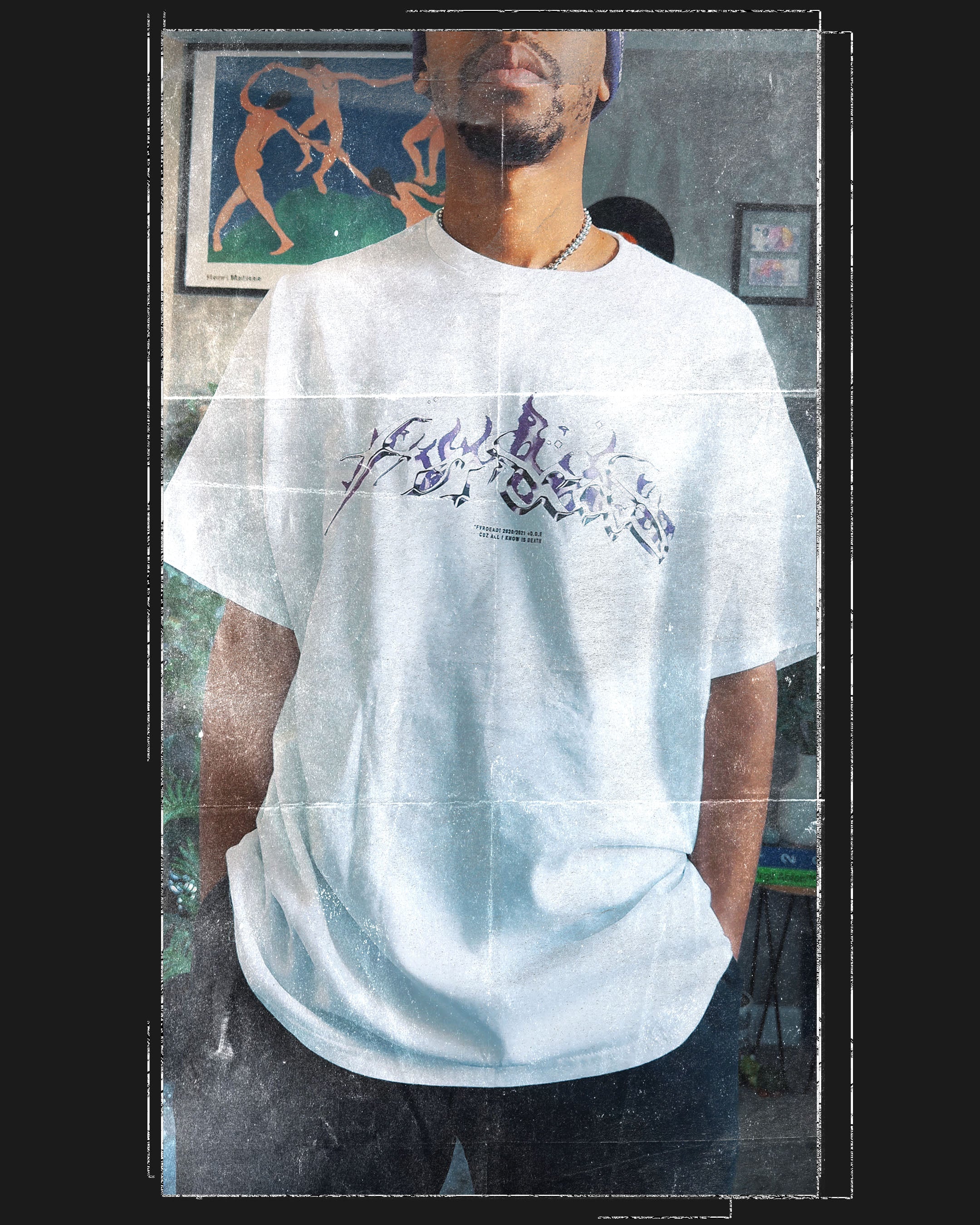 Purple Haze Flame Logo Tee white