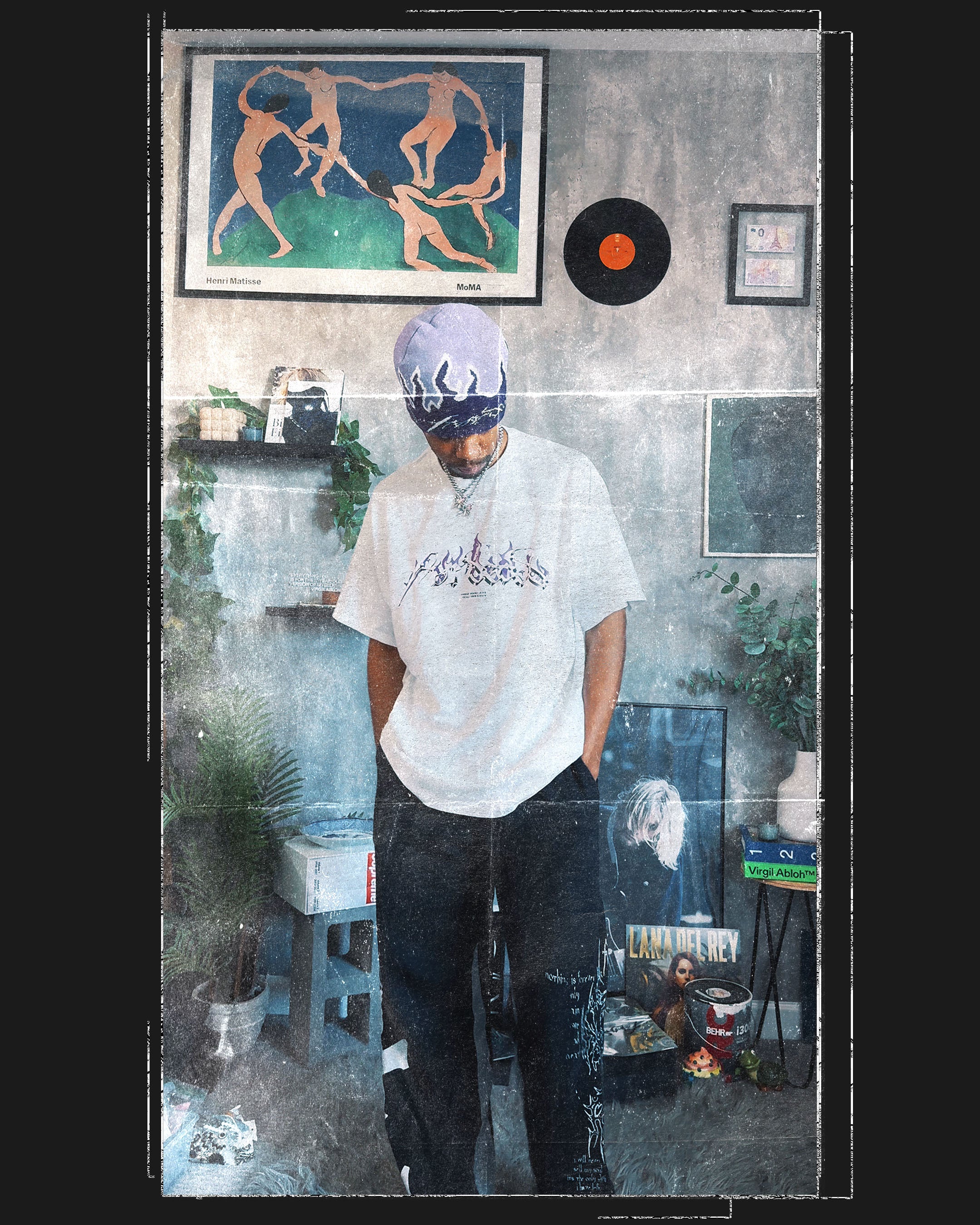 Purple Haze Flame Logo Tee white