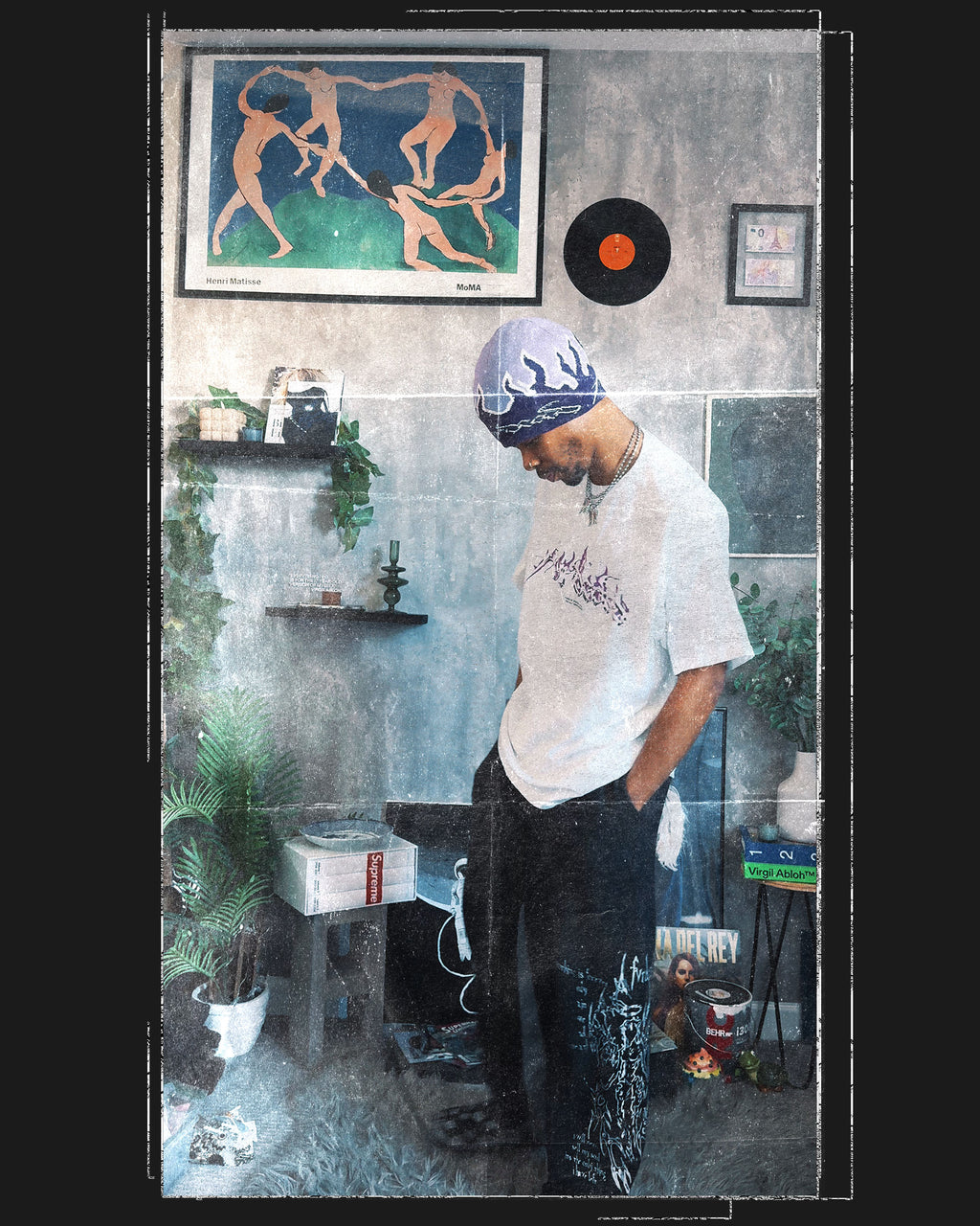 Purple Haze Flame Logo Tee white