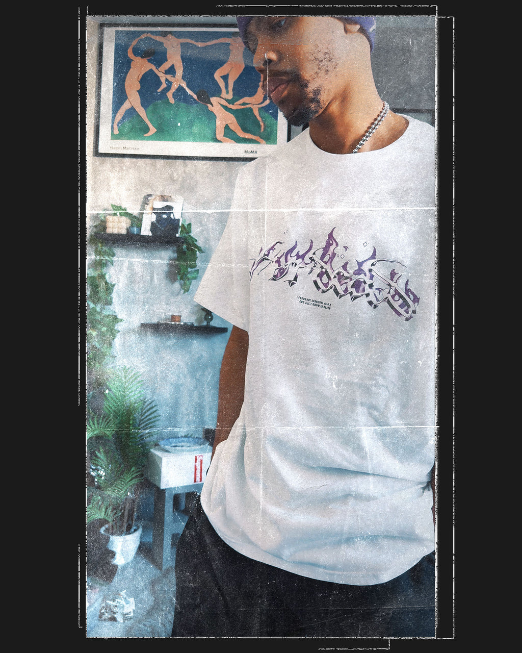 Purple Haze Flame Logo Tee white