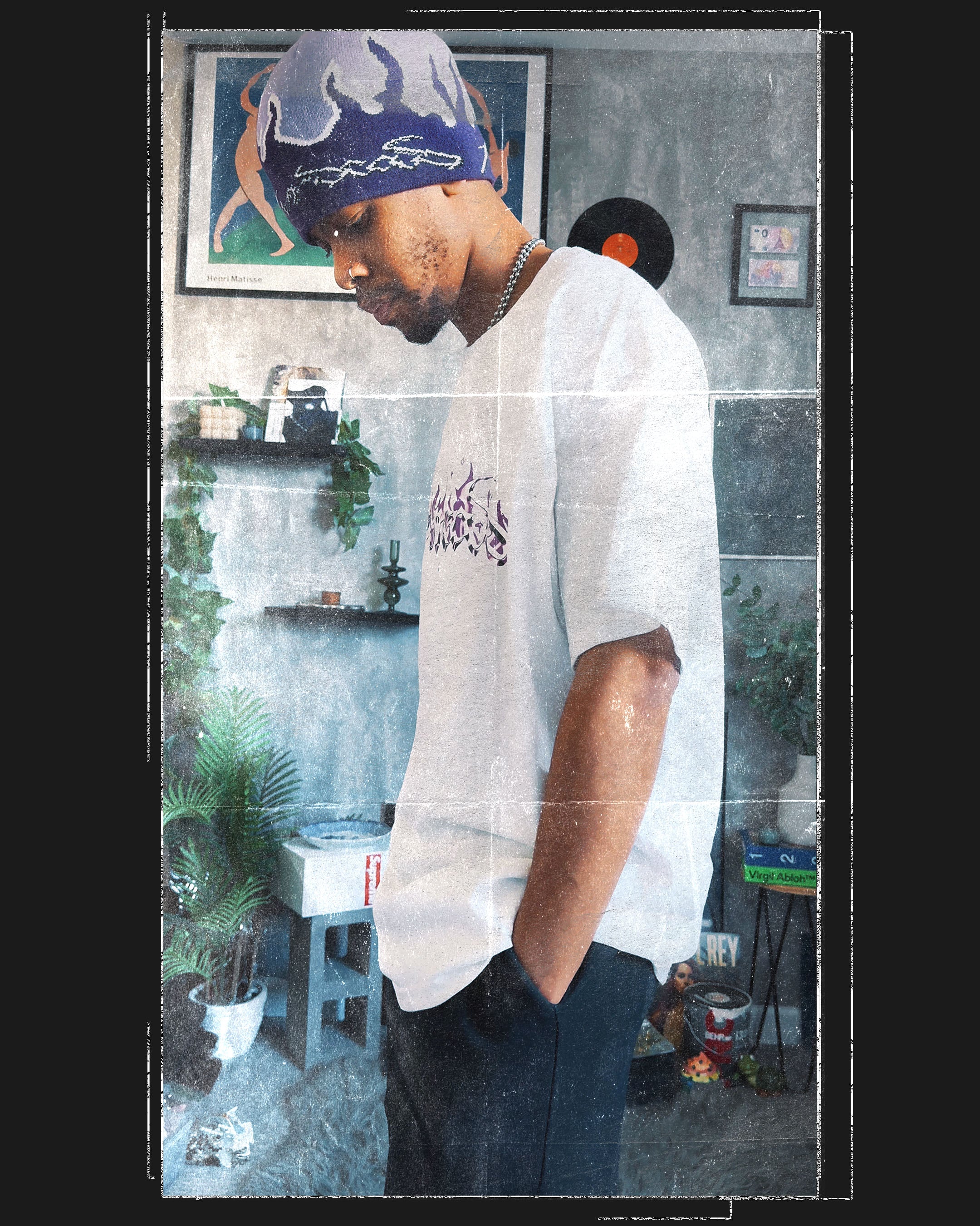 Purple Haze Flame Logo Tee white