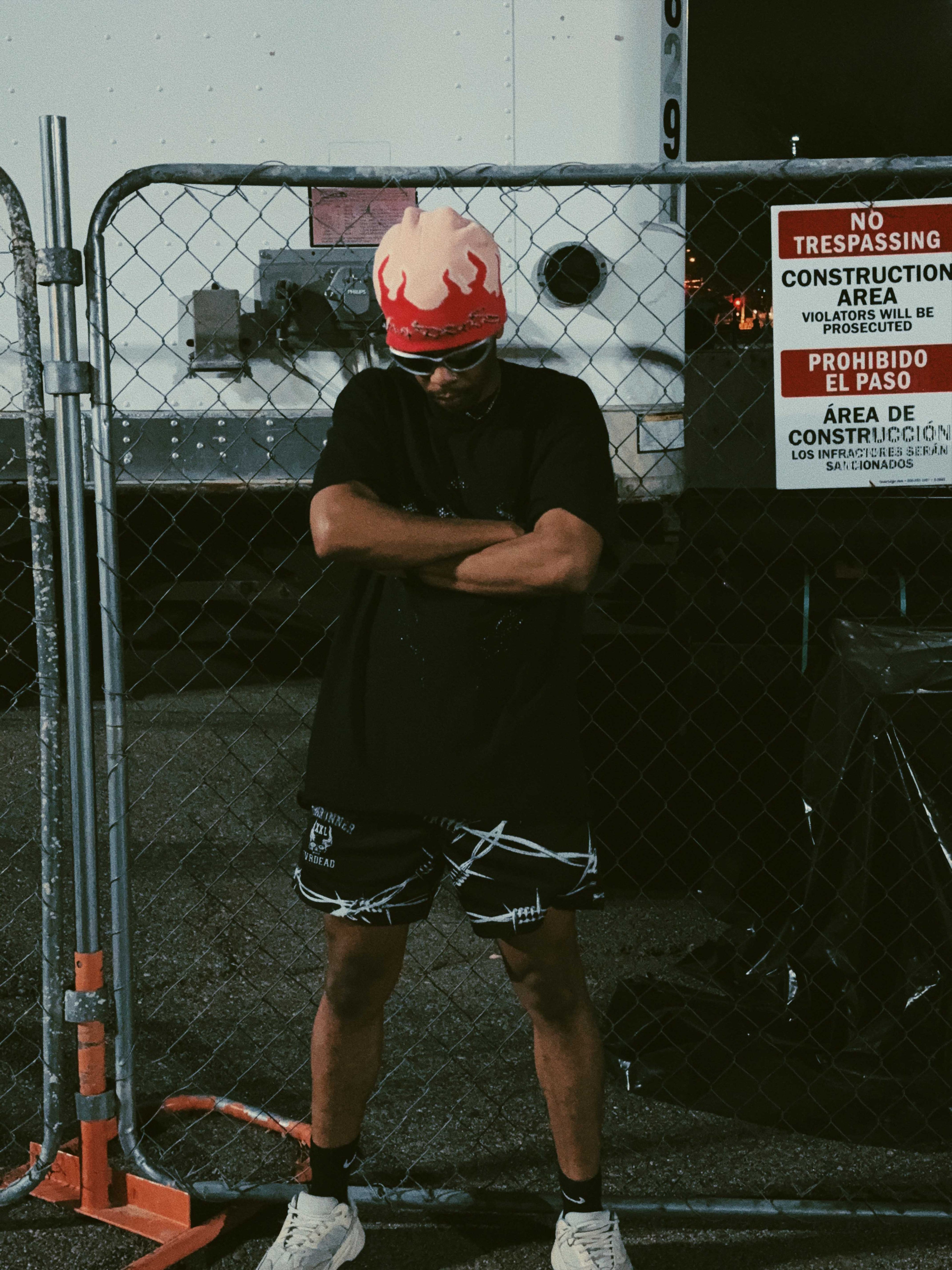 Pink Inferno flame beanie