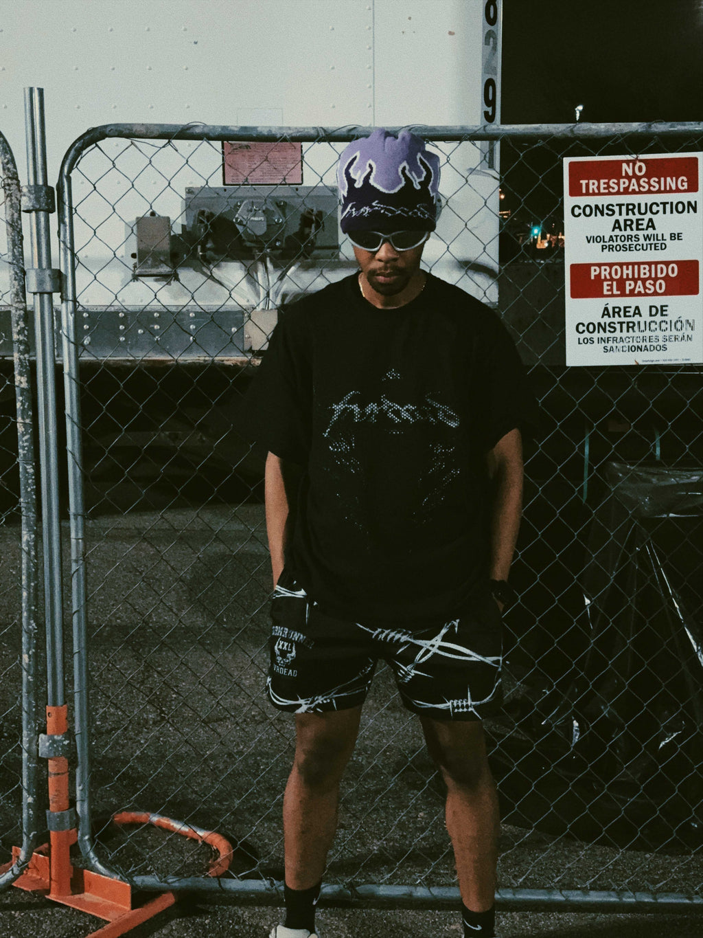 Gorro con llamas Purple Haze