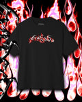 Red Fury flame logo Blk tee