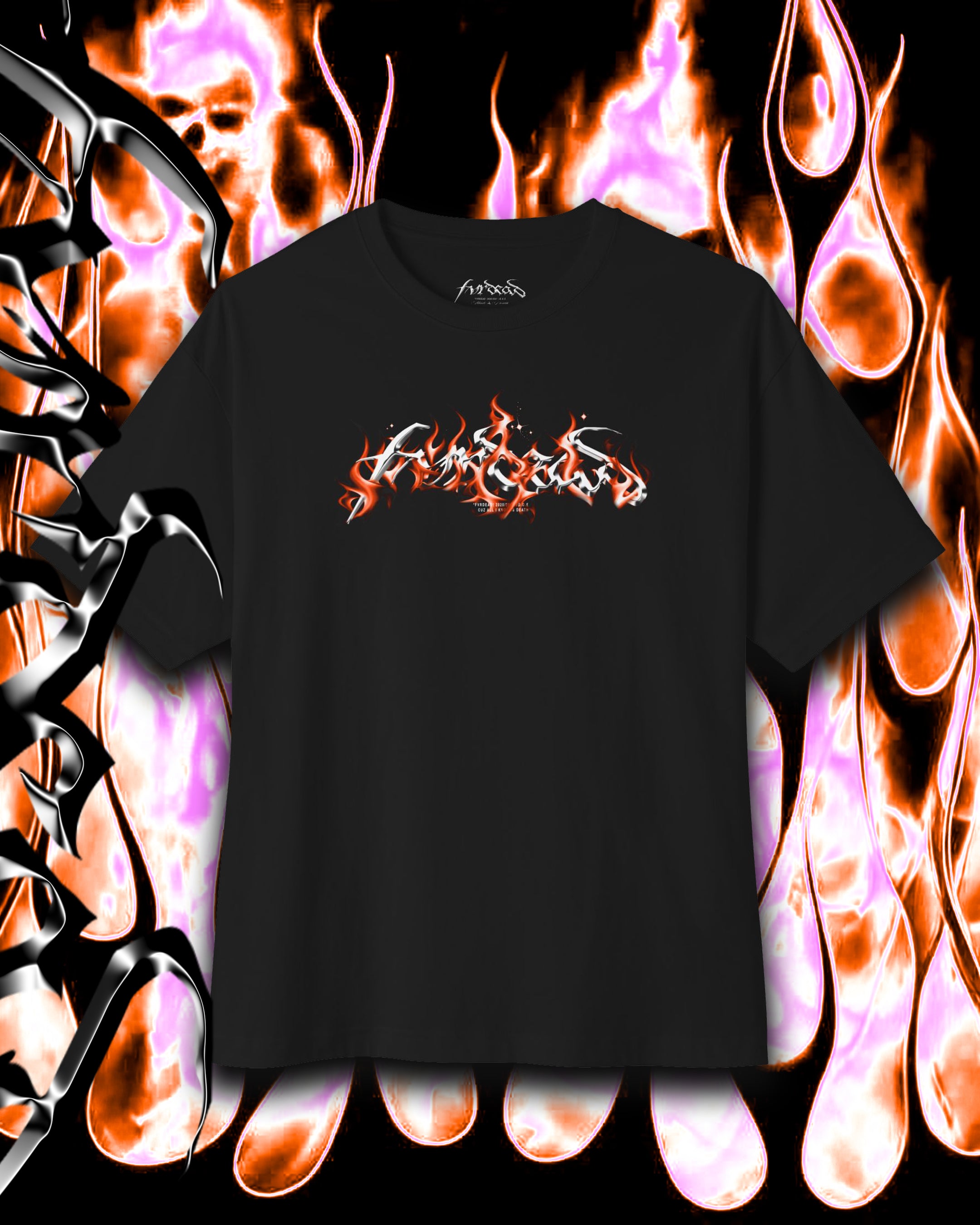 Rustic Blaze flame logo Blk tee