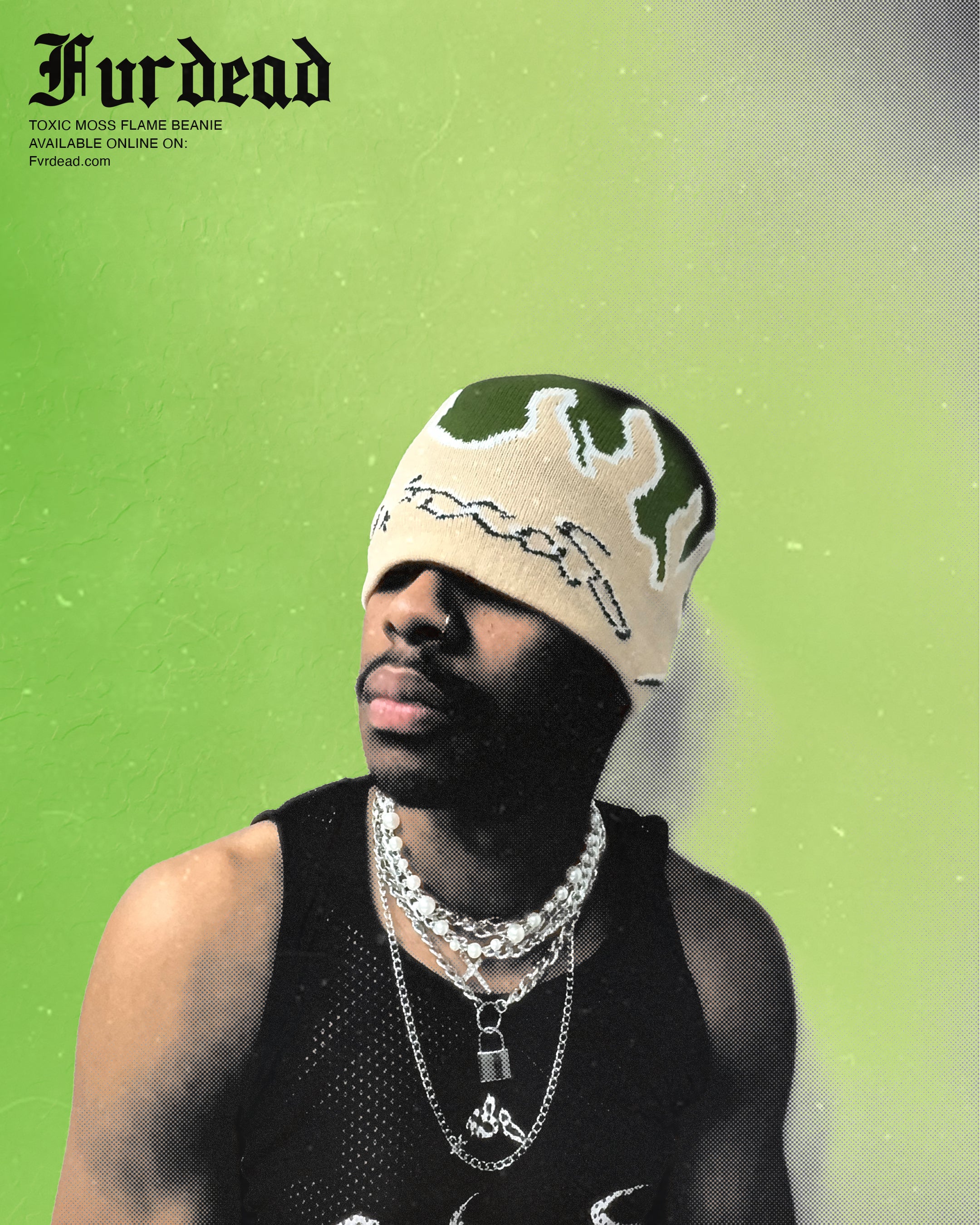 Toxic Moss flame beanie