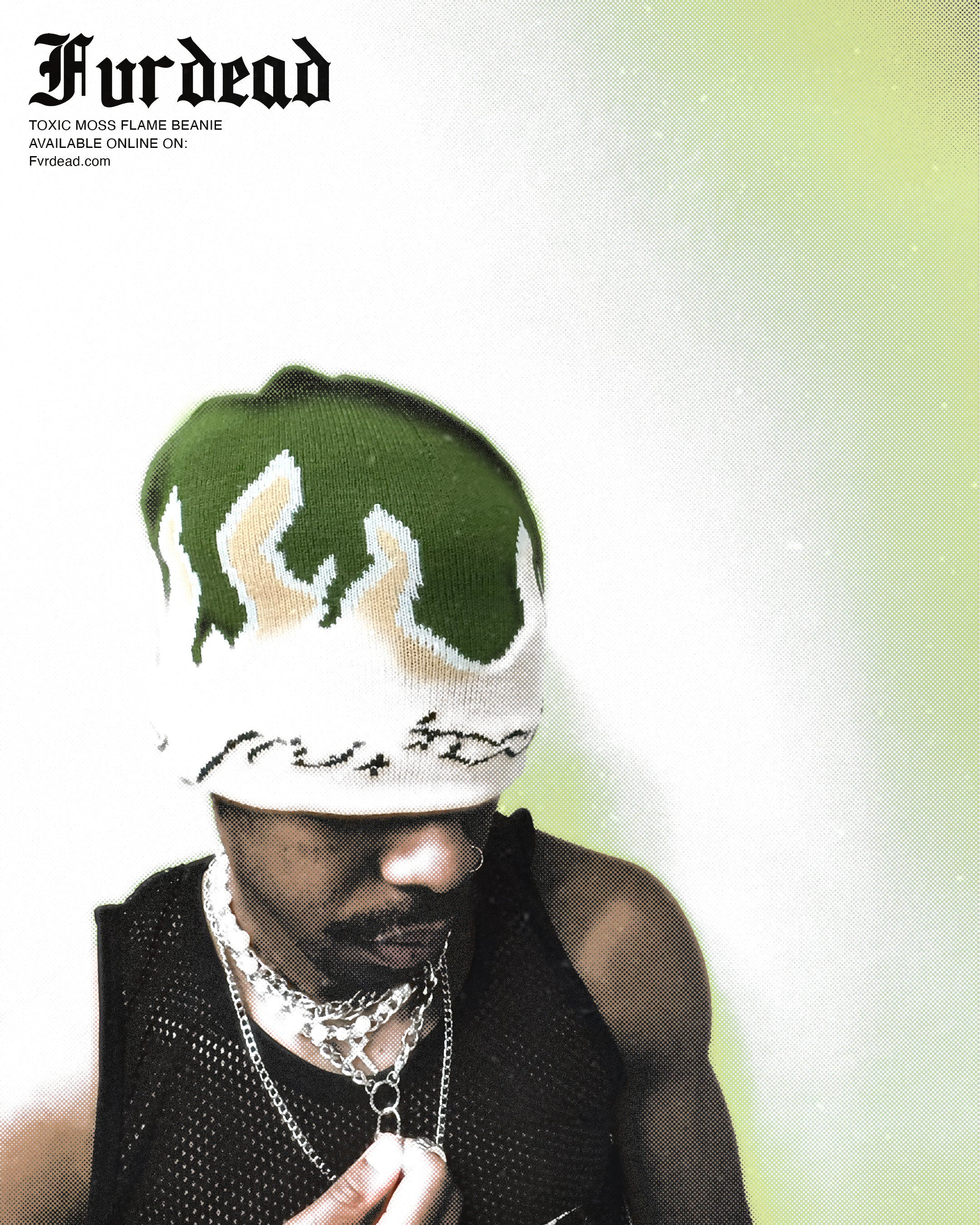 Toxic Moss flame beanie